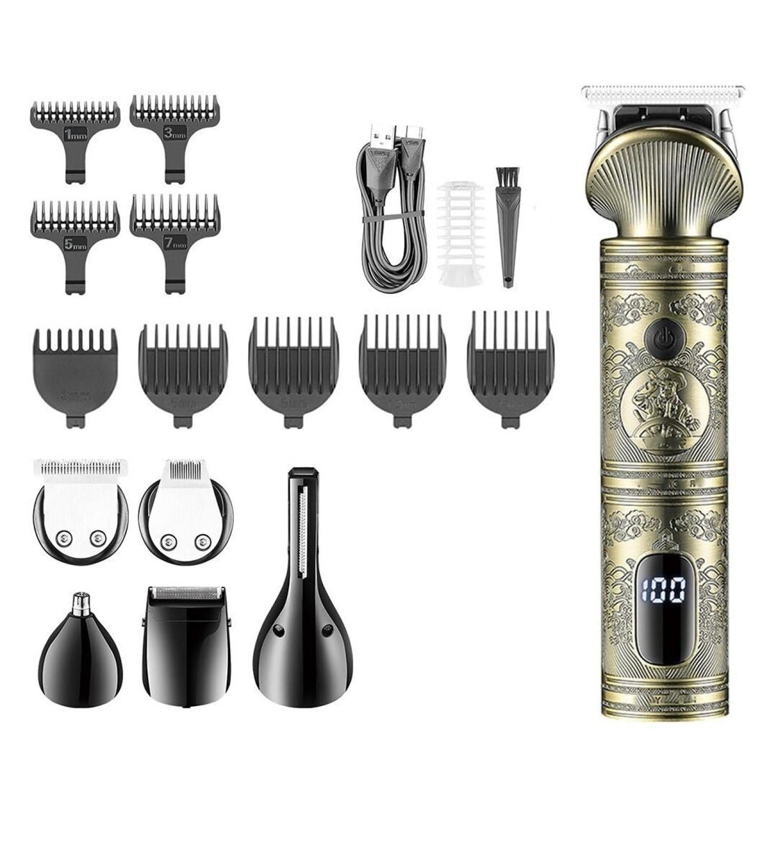 6 in 1 Professional Hair Clippers & Grooming Kit - Rechargeable Metal Trimmer Nose & Body Shaver for All - International Shipping Available - Buy Online on GoSupps.com