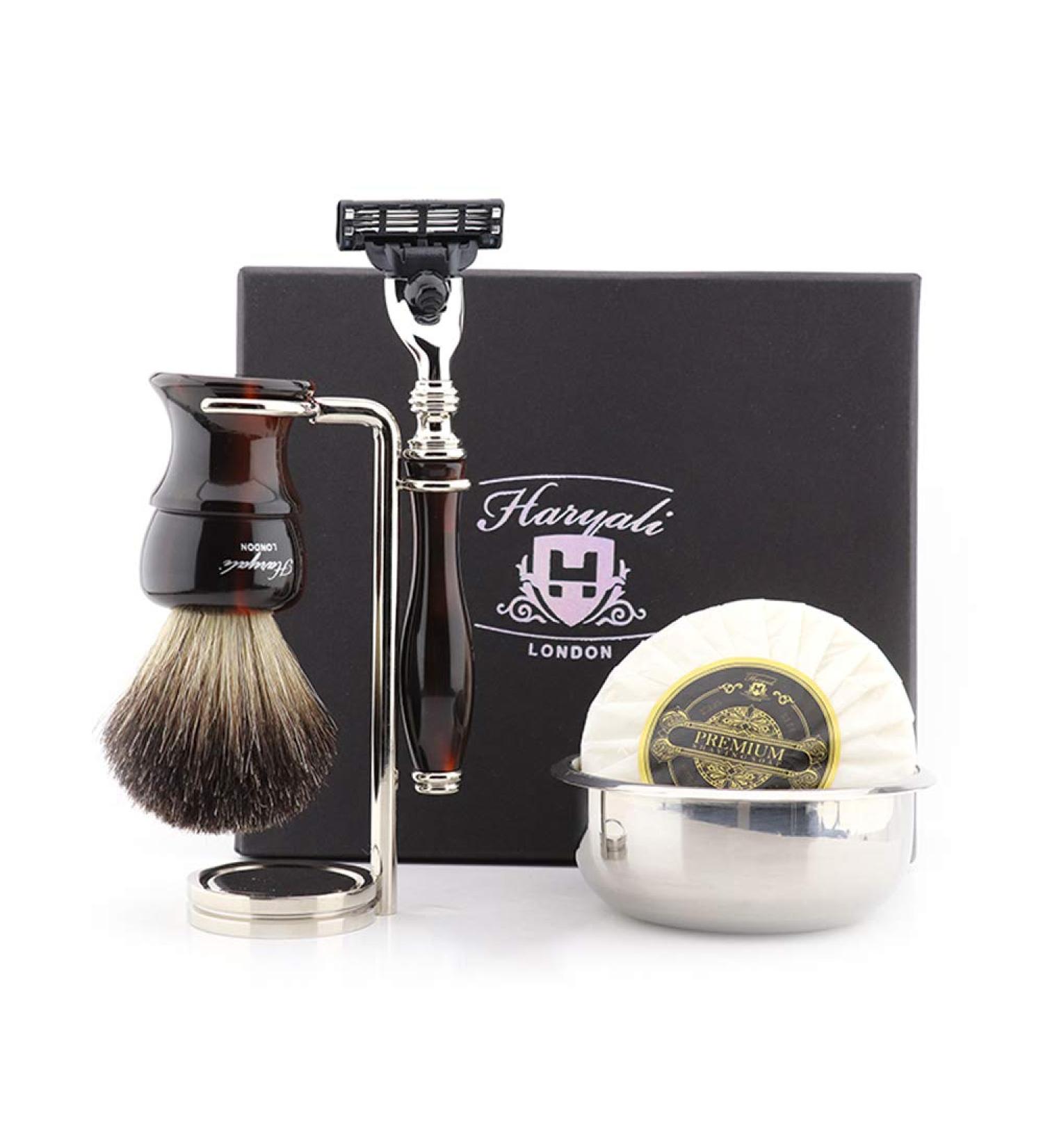 Buy Haryali London 5-Part Shaving Set for Men | Premium Razor Brush Stand & Bowl - International Shipping Available - Buy Online on GoSupps.com