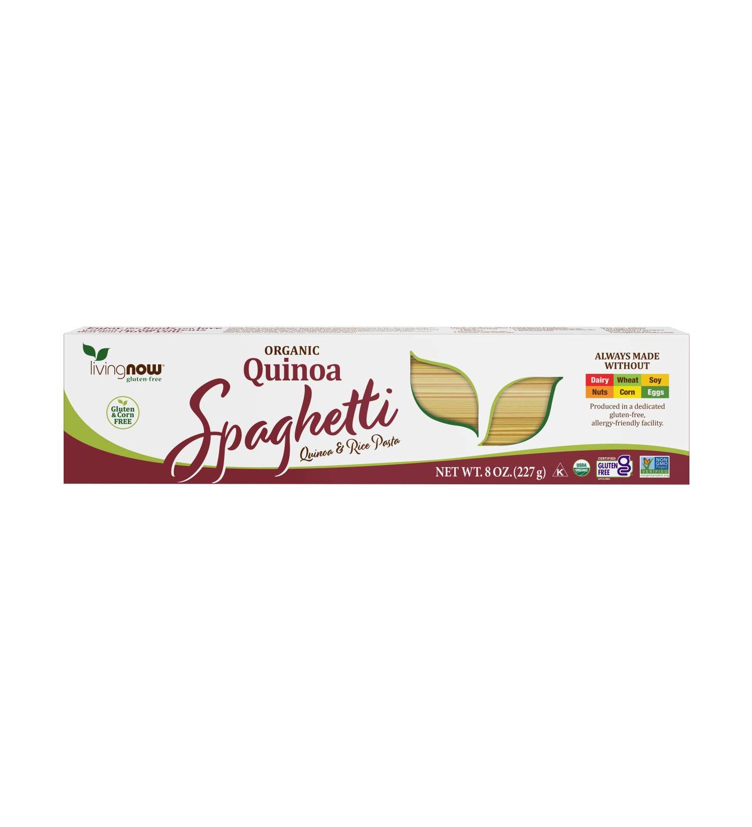 Now Foods Organic Quinoa Spaghetti - 8 oz | Gluten-Free & Healthy Pasta - Buy Online on GoSupps.com