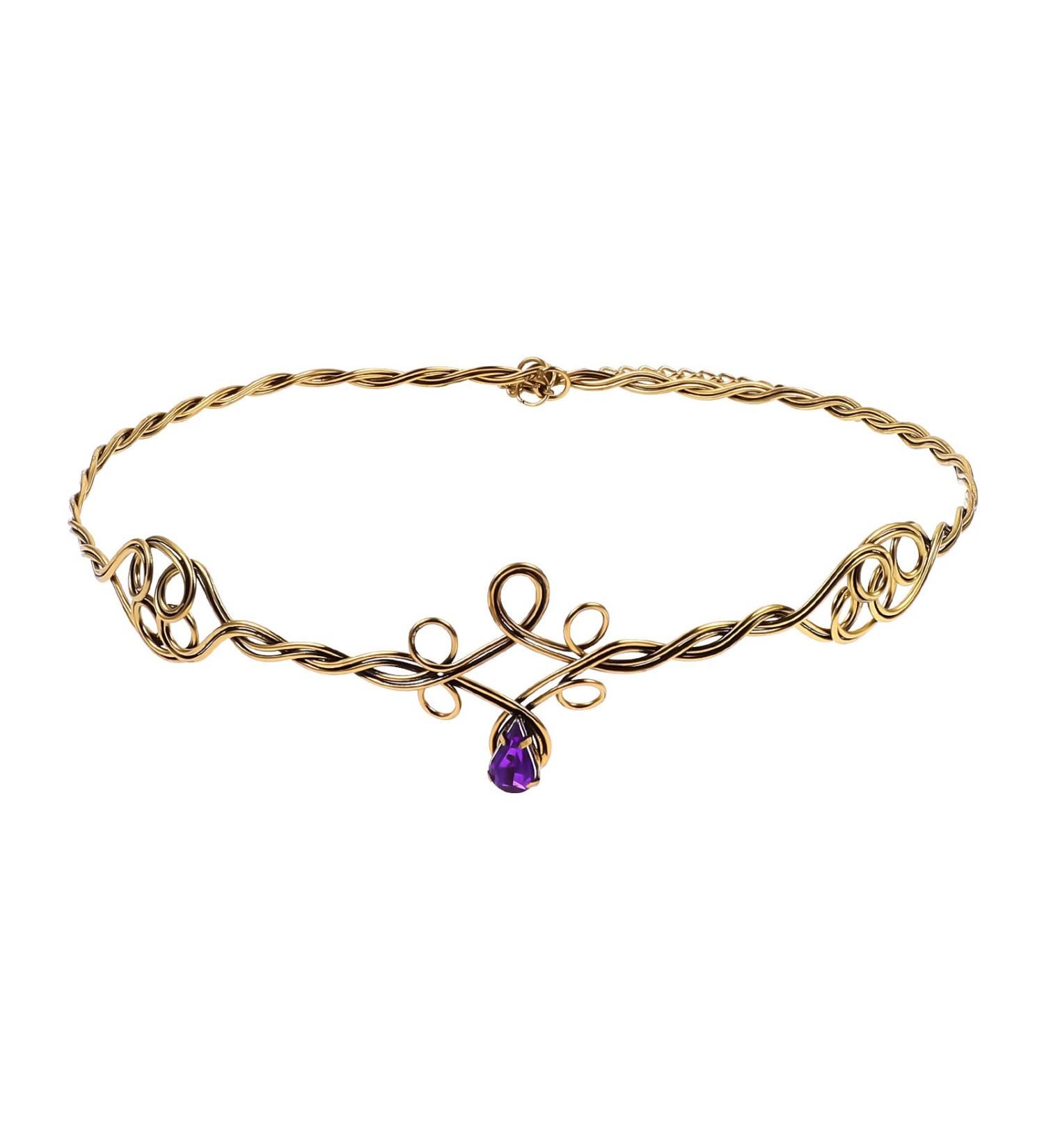 Lurrose Makeup Headbands Iron Circlet Headband Gold Hair Hoop with Jewels Mental Hair Clasp Cosplay Hair Band for Girls Women Kids Makeup Headband - Buy Online on GoSupps.com