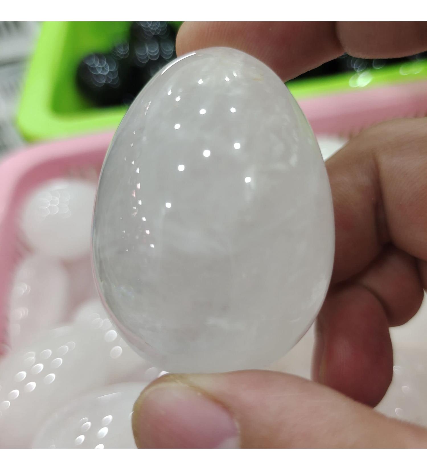 1pc Natural White Quartz Crystal Egg Shaped Rock Stone Natural Stones and Crystals Can be Used for Home Office Decoration - Buy Online on GoSupps.com