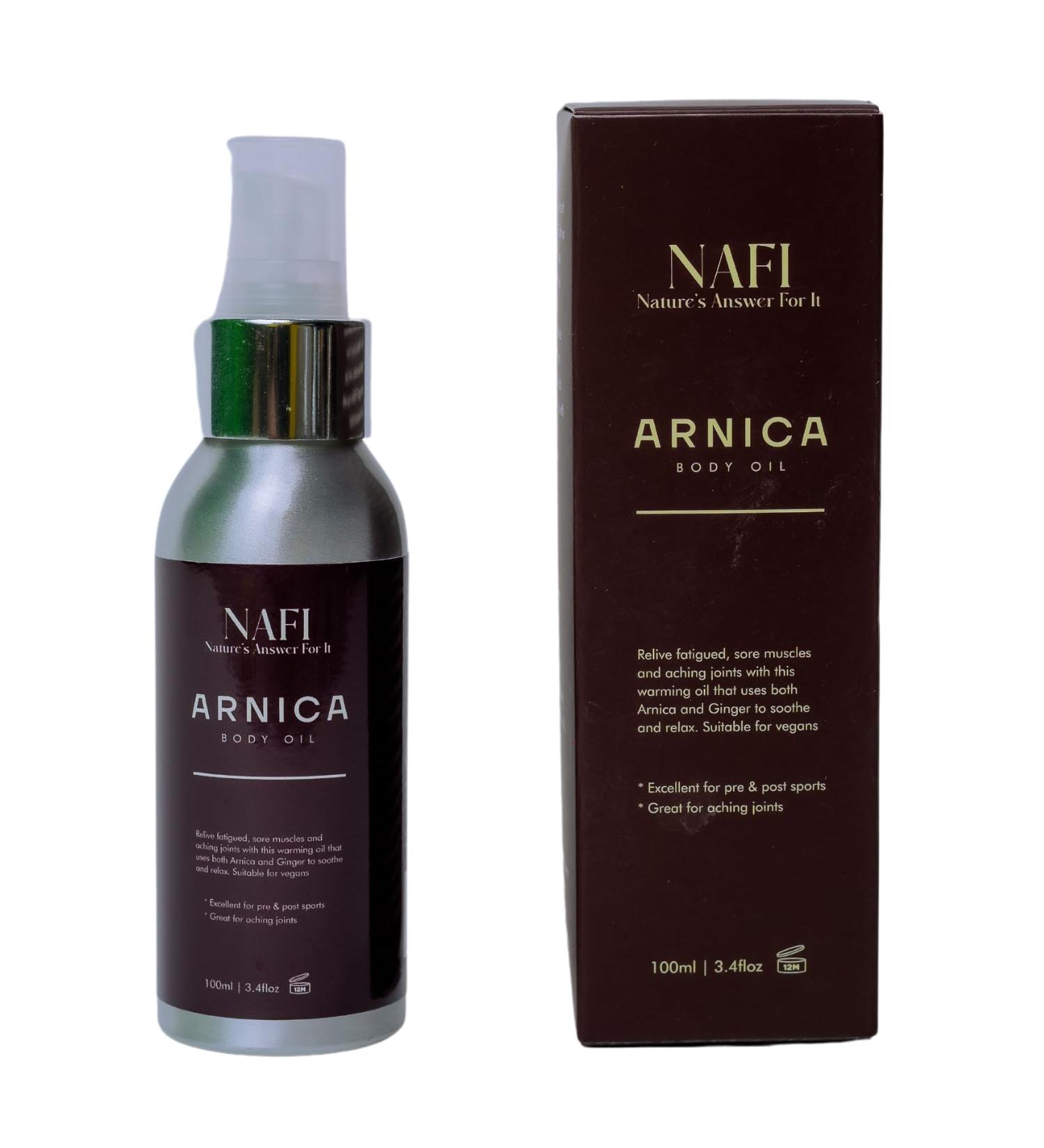NAFI Huile essentielle d'arnica 100 % naturelle et press e froid huile de massage de qualit th rapeutique pour le corps 100 ml. - Buy Online on GoSupps.com