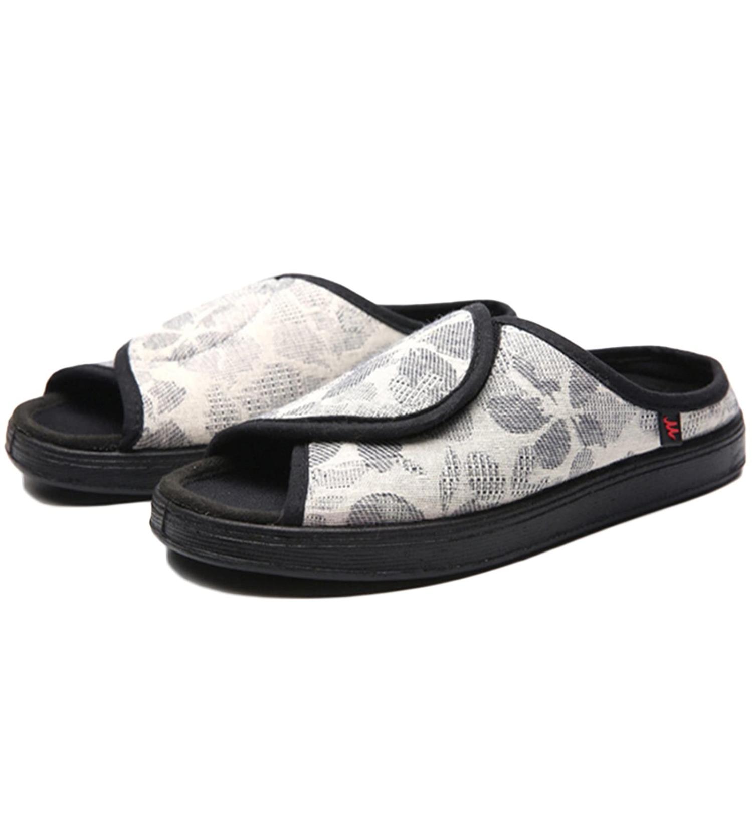 WCXTY Diabetic Men's Slipper | Adjustable Velcro Fastener | Open Toe for Hammer Toes & Swollen Feet | Size 5, White - Buy Online on GoSupps.com