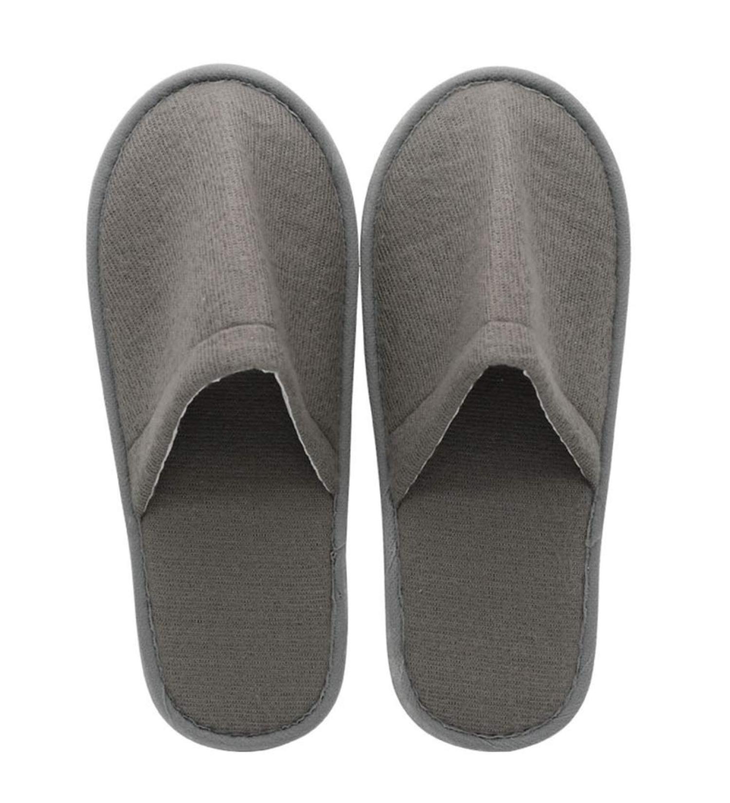 Uni-Wert 10 Pairs Disposable Hotel & Spa Slippers | Unisex Terry Cloth EU Size 37-44 Grey - Perfect for Travel & Hospitality - Buy Online on GoSupps.com
