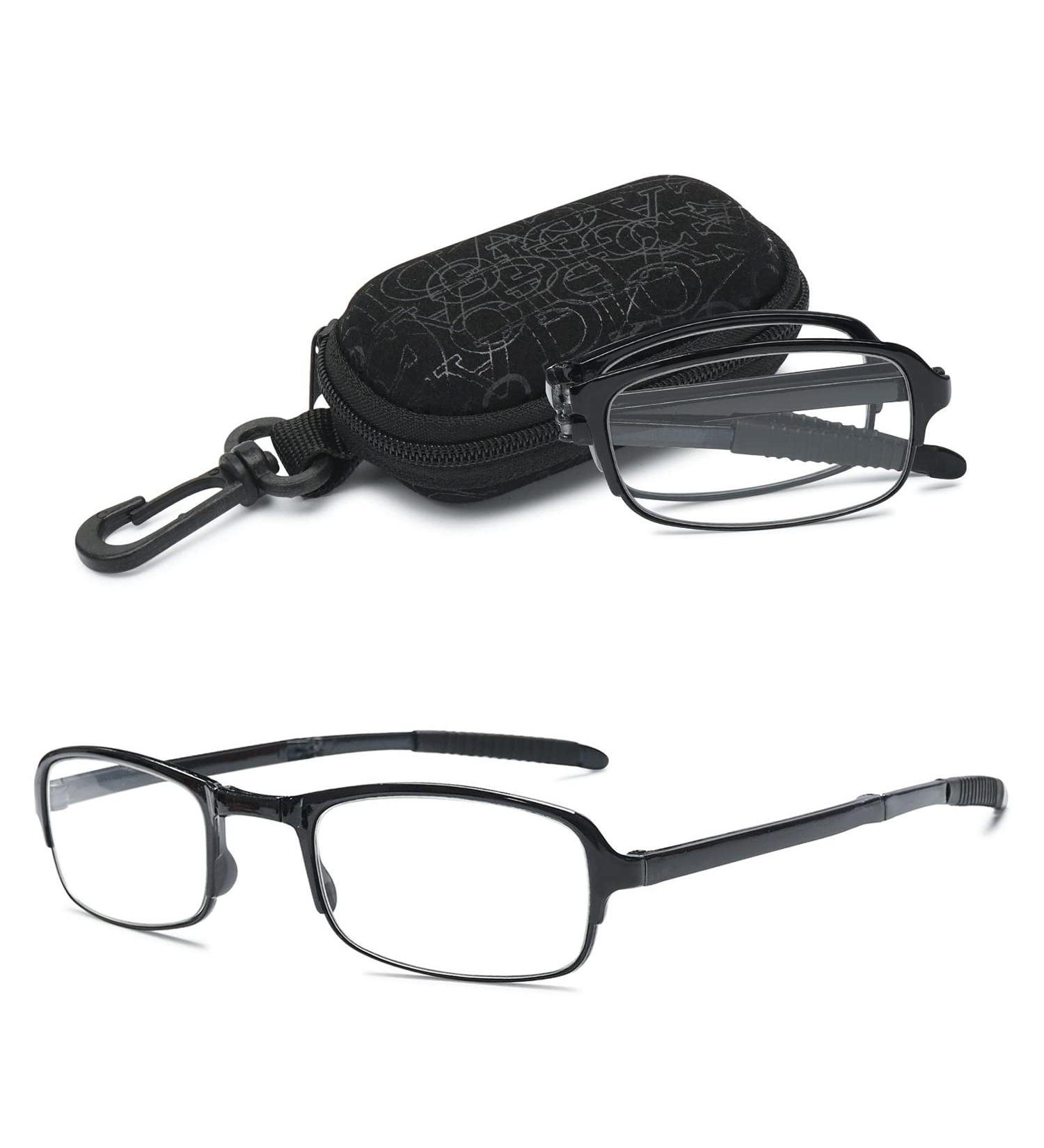 Vevesmundo Foldable Reading Glasses for Men & Women | Compact Diopter Options +1.0 to +4.0 | Stylish Black Case Included - Buy Online on GoSupps.com