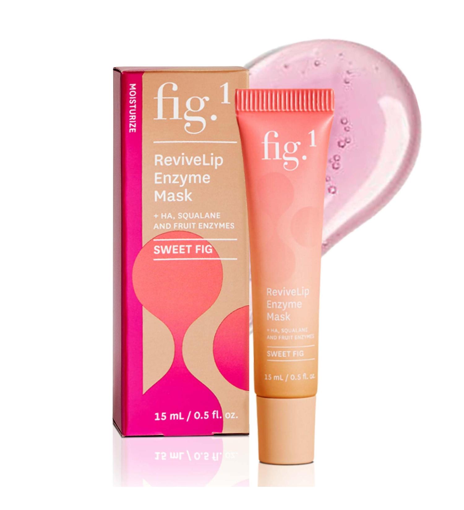 Fig.1 ReviveLip Enzyme Mask | Hydrating Lip Balm for Dry Flaky Lips Vegan Moisturizing Lip Treatment with Papain & Hyaluronic Acid | Overnight Lip Mask | Lip Moisturizer for Sensitive Skin 0.5 oz - Buy Online on GoSupps.com