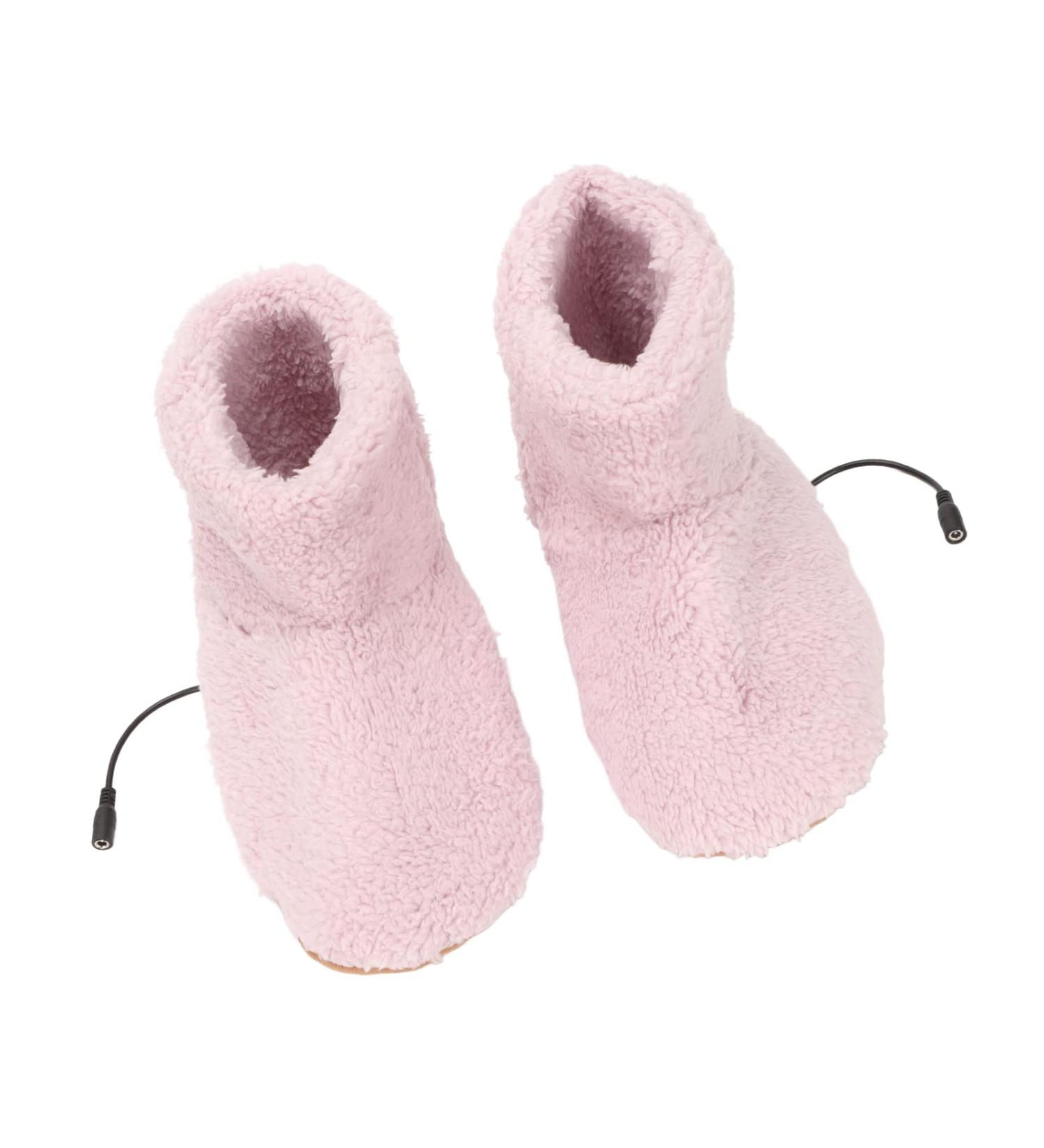 Heating Shoes & Heated Socks - Soft USB Charging Foot Warmers for Cold Winter | Relaxing Plush Heat (Pink) - Buy Online on GoSupps.com