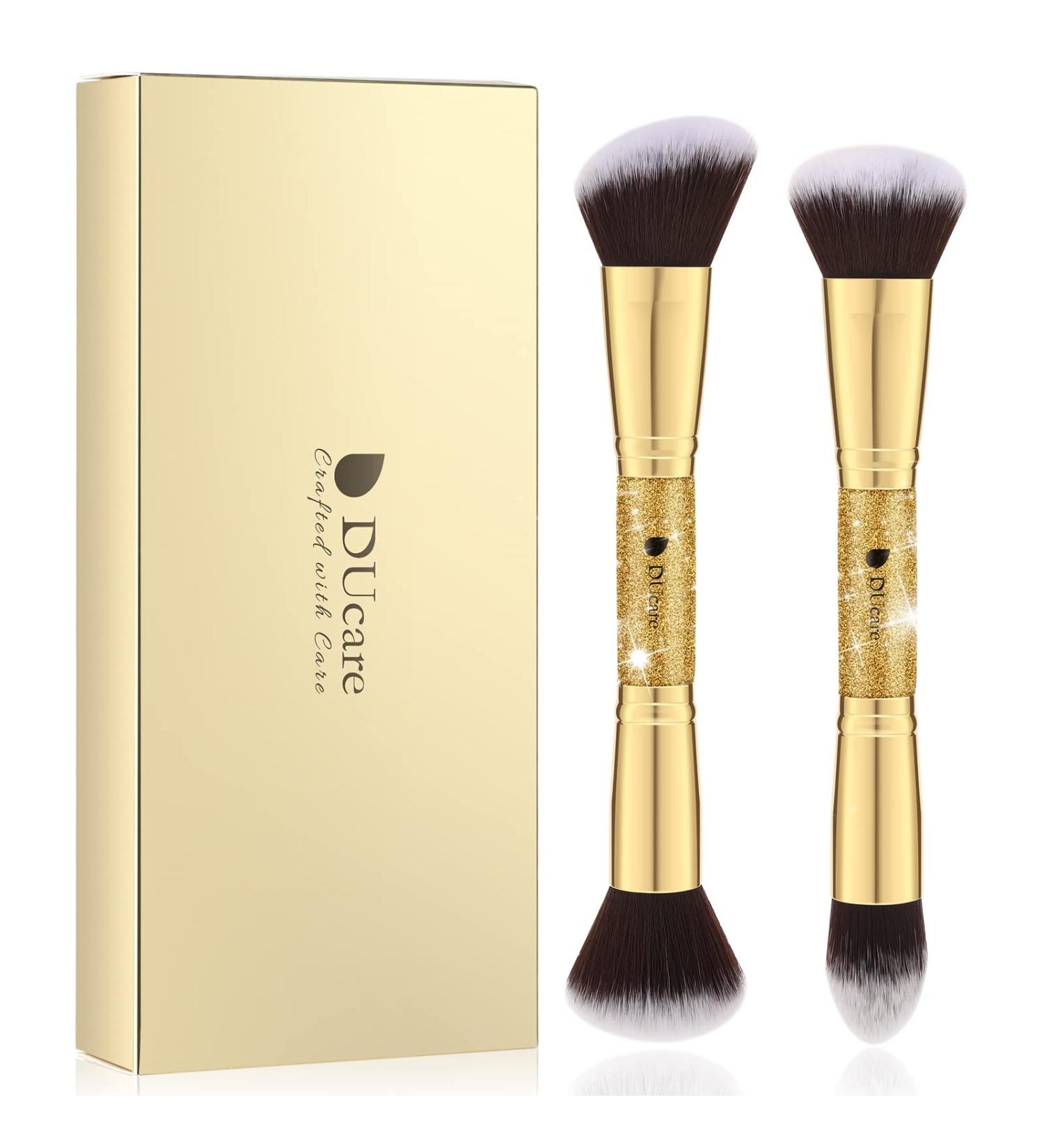 DUcare Makeup Brushes Set - 2 Piece Powder Foundation & Contour Kabuki Synthetic Hair - Premium Cosmetic Brush for Flawless Makeup Application - Buy Online on GoSupps.com