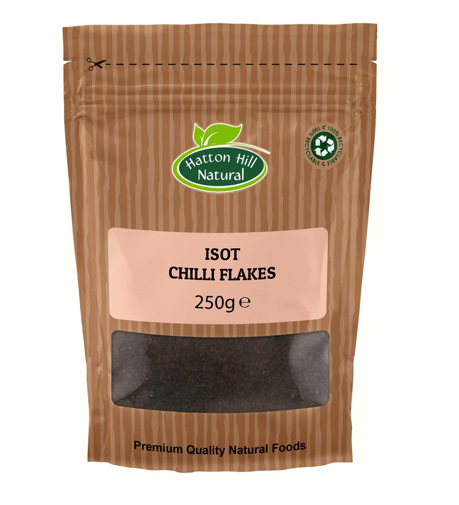 Isot (Urfa) Chilli Flakes 250g by Hatton Hill | Urfa Pepper Mildly Hot Gourmet Choice Smoky Good for Marinade Meat & Chicken. 250 g (Pack of 1)