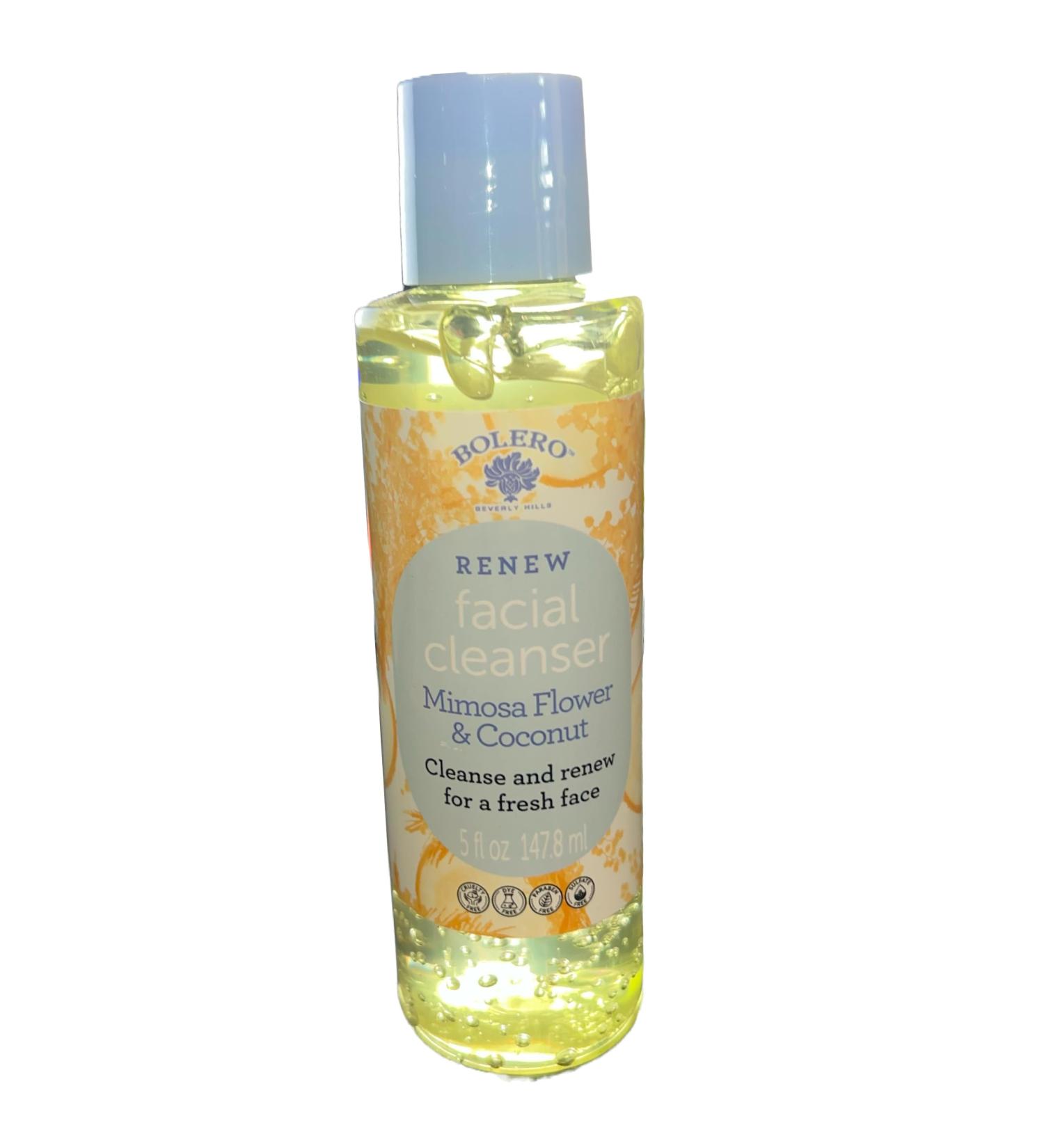Bolero Renew Facial Cleanser - Mimosa Flower & Coconut | Gentle Cleanse & Renew | 5fl oz (147.8ml) - Shop Now - Buy Online on GoSupps.com