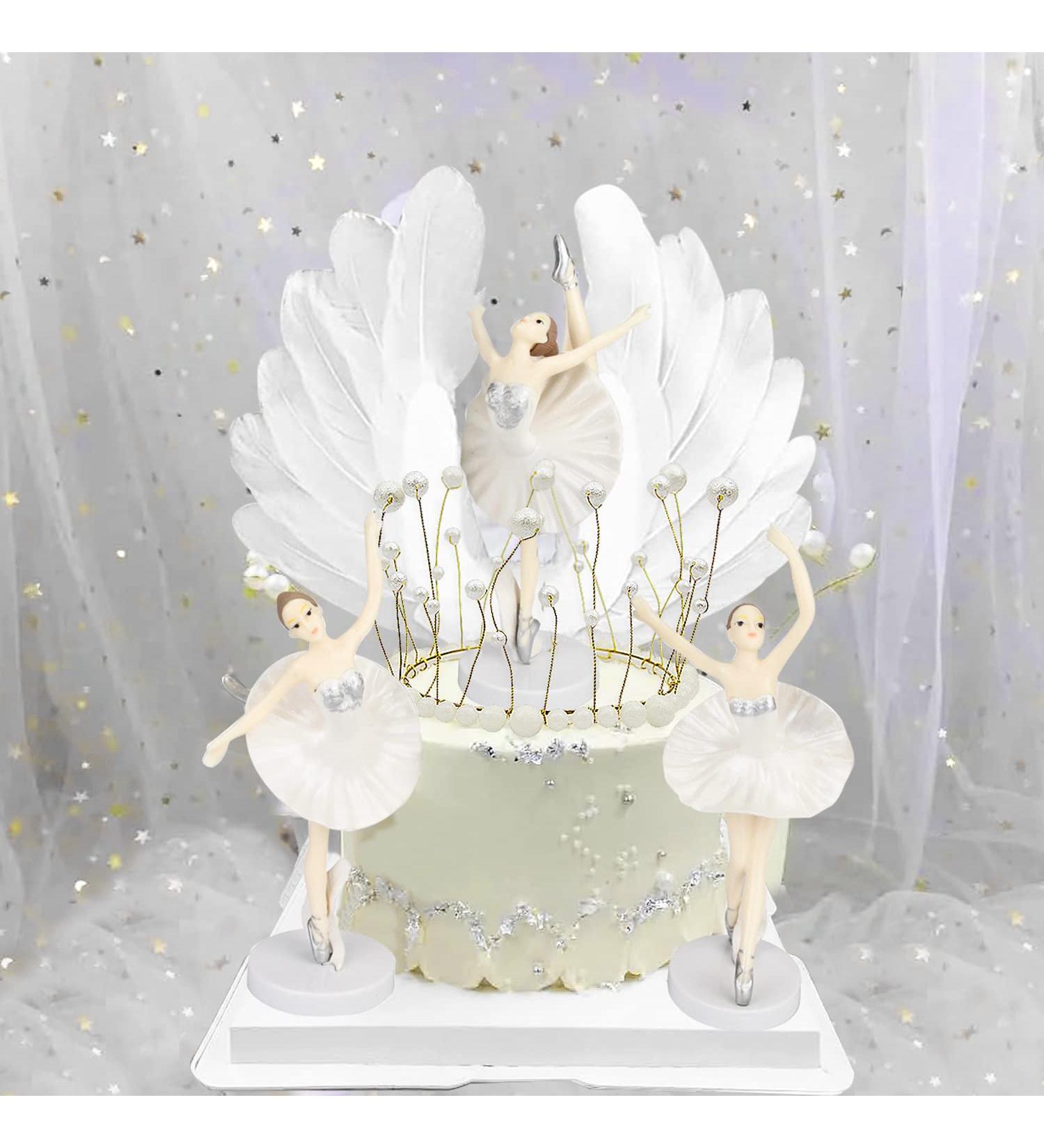 CYIOU 5pcs Ballet Cake Topper Gymnastics Cake Decorations Happy Birthday Cake Toppers Suitable For Wedding Party Birthday Cake Decoration (White) (BLBJ-Z7) 1 - Buy Online on GoSupps.com