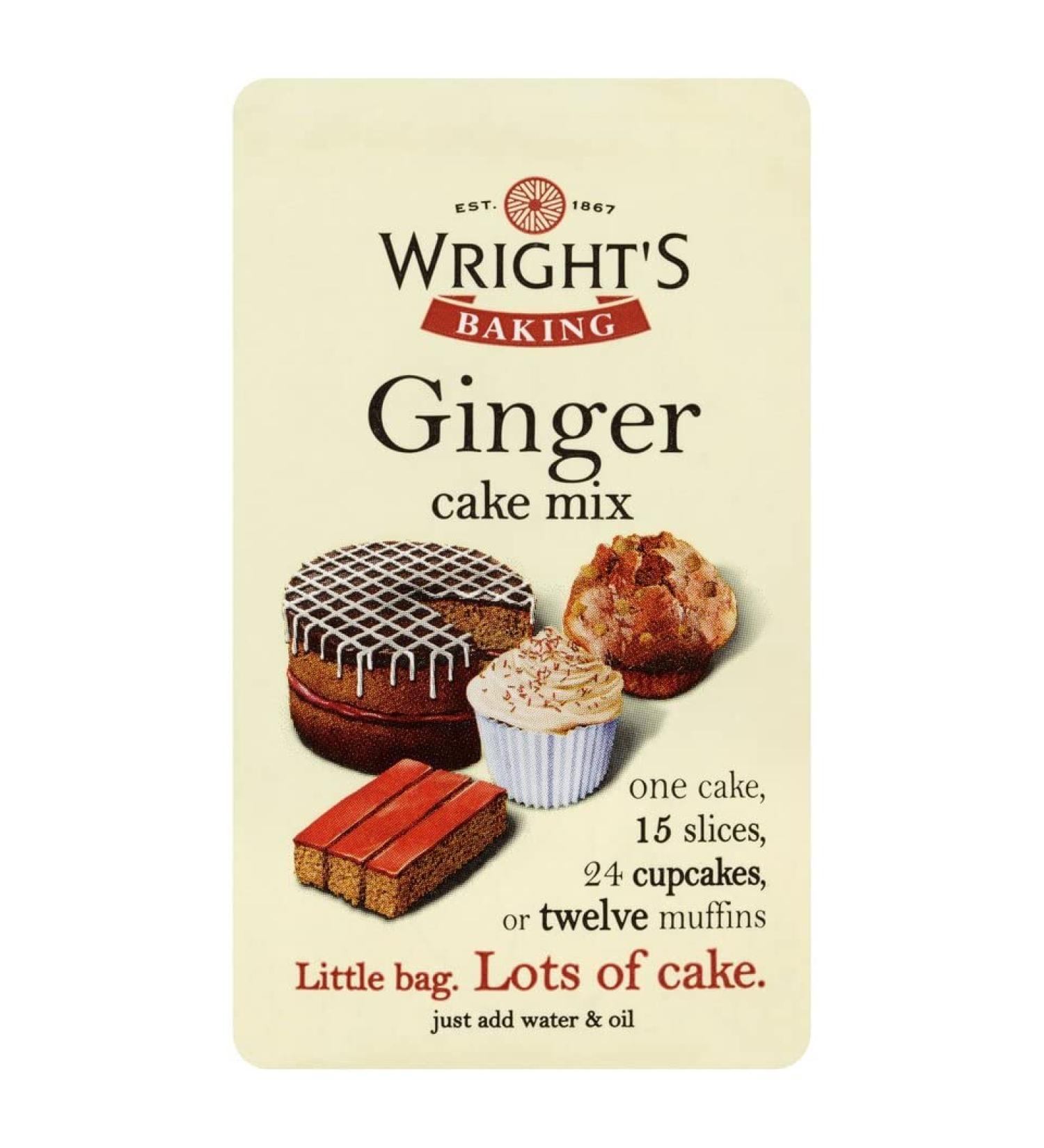 Wright's | Baking Ginger Cake Mix 5X500G | Ginger cake mix with a punchy blend of spices can be used to bake light & moist cakes slices muffins or cupcakes - Buy Online on GoSupps.com