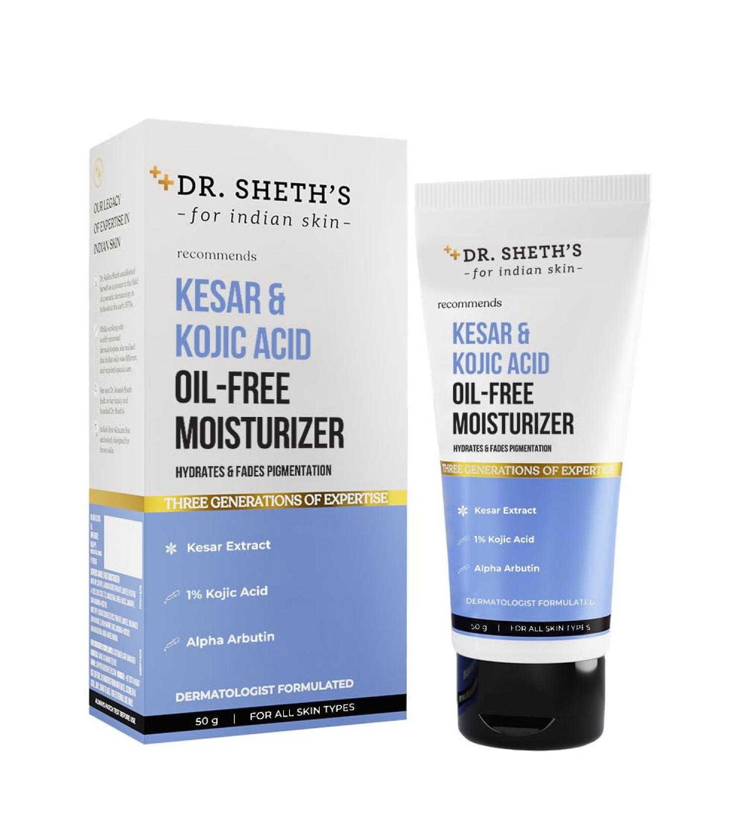 Buy Dr. Sheth's Kesar Oil-Free Moisturizer 50G - Hydrating Lightweight & Perfect for All Skin Types | International Shipping Available - Buy Online on GoSupps.com