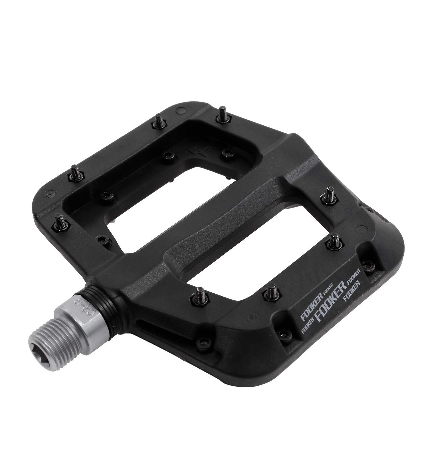 FOOKER MTB Pedals - Lightweight Nylon Fiber Bike Platform Pedals - Non-Slip 3 Bearing Design - Black 9/16 - Buy Online on GoSupps.com