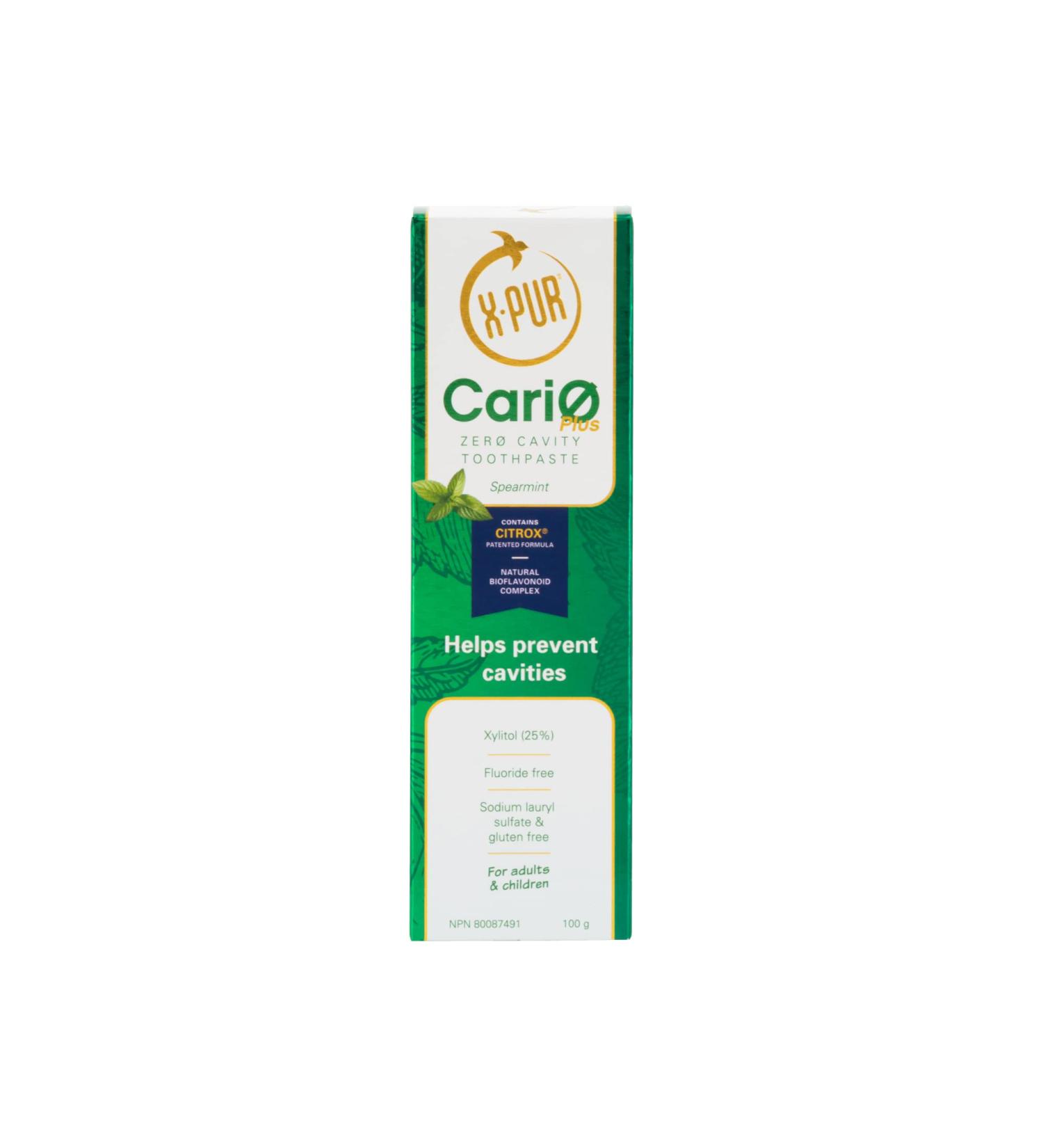 X-PUR Cari Plus Toothpaste - 25% Xylitol Toothpaste + CITROX - Mint Flavored Toothpaste For Adults and Kids - Helps Prevent Cavities - Antimicrobial Properties with CITROX -100% Natural toothpaste - 100 g - Buy Online on GoSupps.com