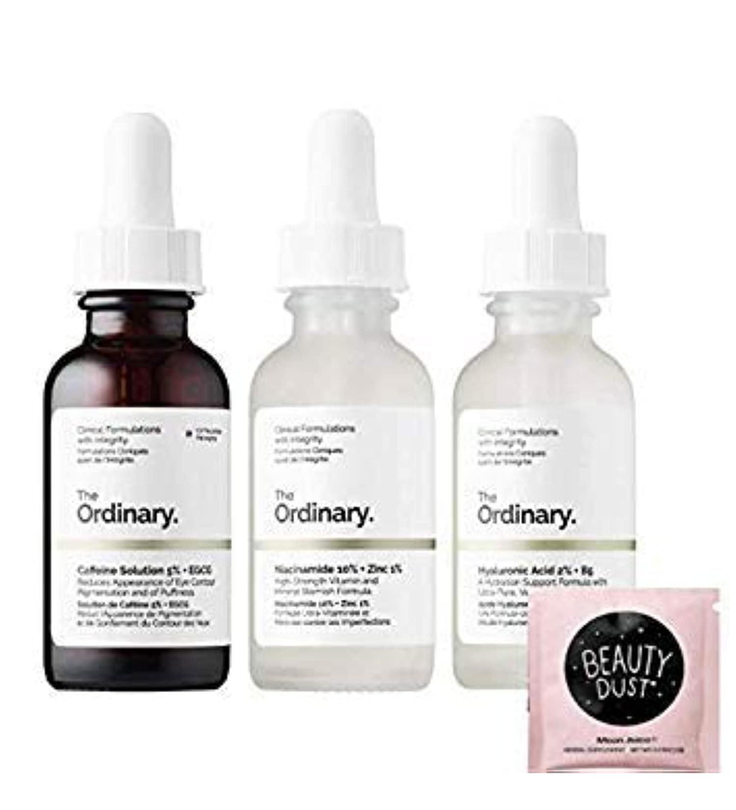 Effective Face Serum Set: Caffeine Solution 5%+EGCG, Hyaluronic Acid 2%+B5, Niacinamide 10%+Zinc 1% - Combat Blemishes & Enhance Skin Texture - Buy Online on GoSupps.com