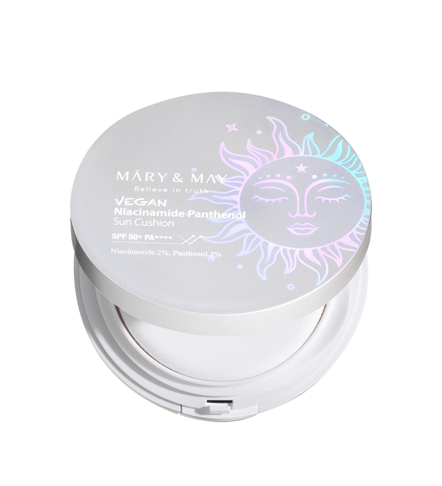 MARY & MAY Vegan Niacinamide Panthenol Sun Cushion SPF50+ PA++++ (25 g) - Buy Online on GoSupps.com