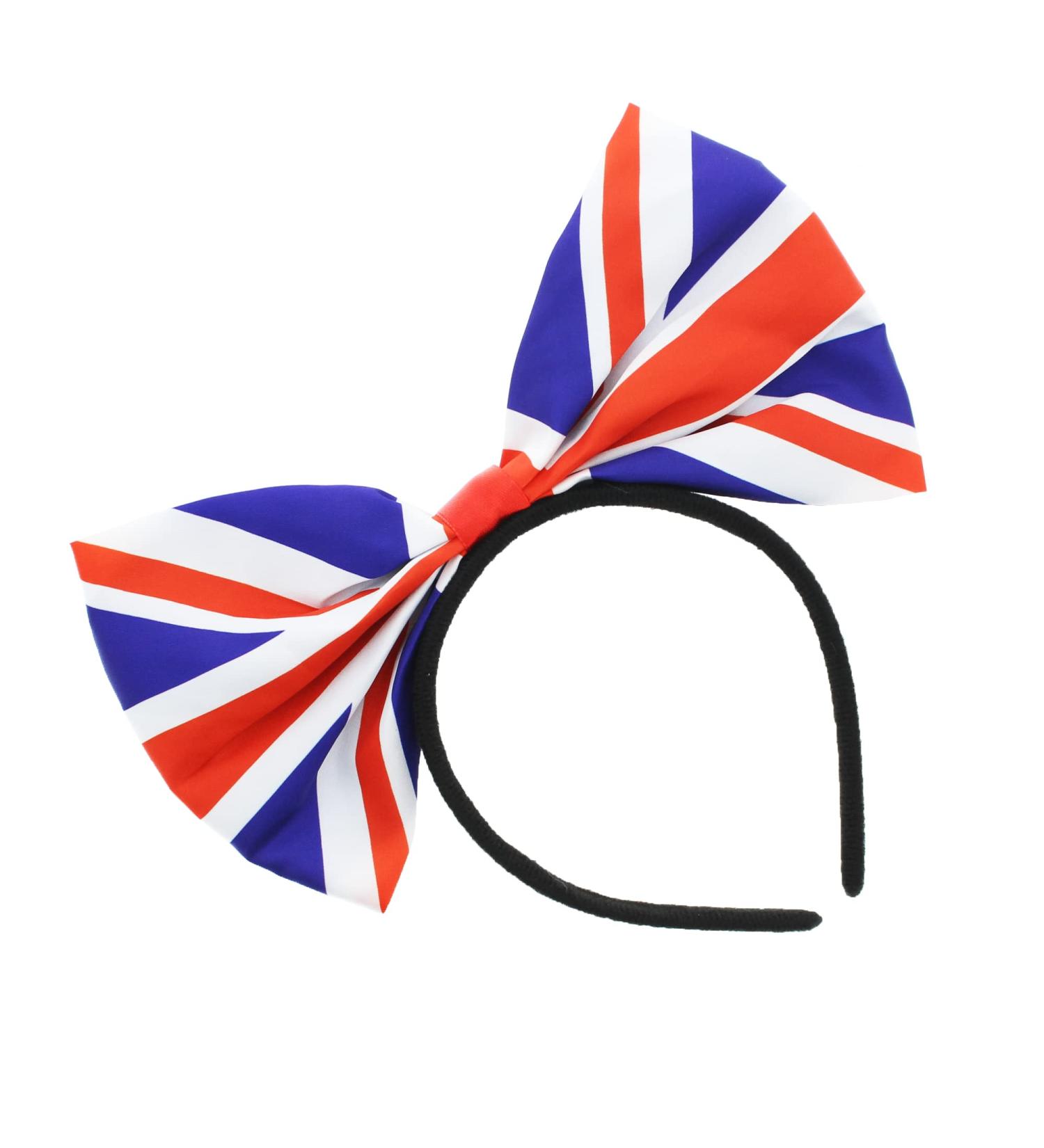 Zac's Alter Ego Large Union Jack Satin Bow Alice Band