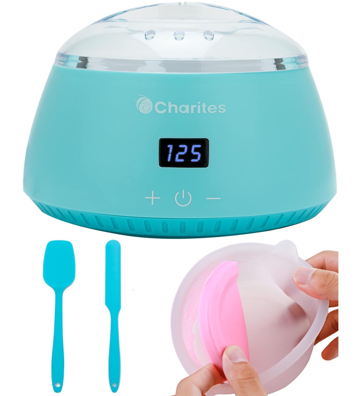 Charites Professional Wax Warmer with Silicone Pot & Spatulas - Electric Hard Wax Heater for Hair Removal - 110V Aqua Warmer Set - Buy Online on GoSupps.com