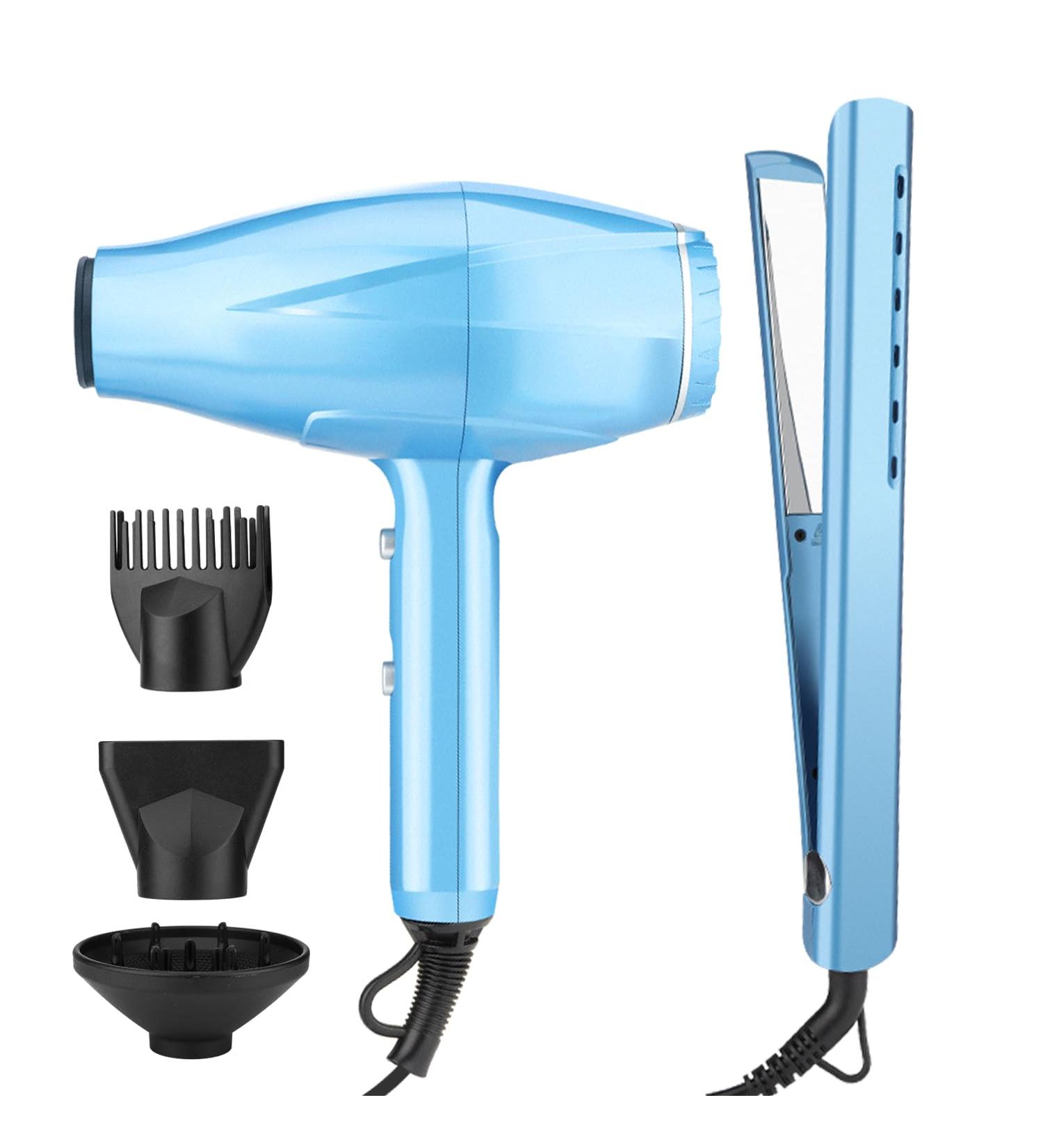 RESUXI Professional Hair Straightener & Dryer Set | Titanium Flat Iron & 2-in-1 Curler | Fast Drying Low Noise Ionic Blow Dryer with Diffuser - International Shipping Available - Buy Online on GoSupps.com