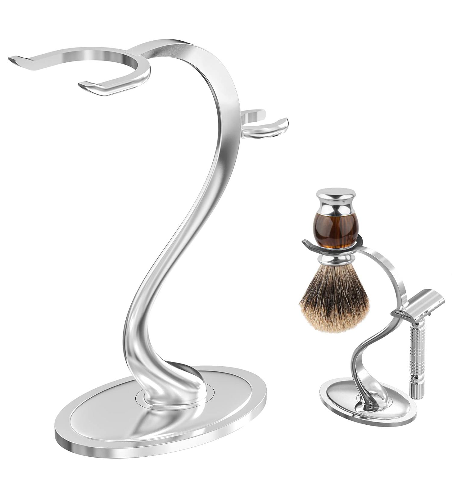 Linkidea Stainless Steel Razor Holder Stand - Non-Slip Shaving Brush Organizer for Bathroom & Shower - Compatible with Vikings Blade the Chieftain (Chrome - Buy Online on GoSupps.com