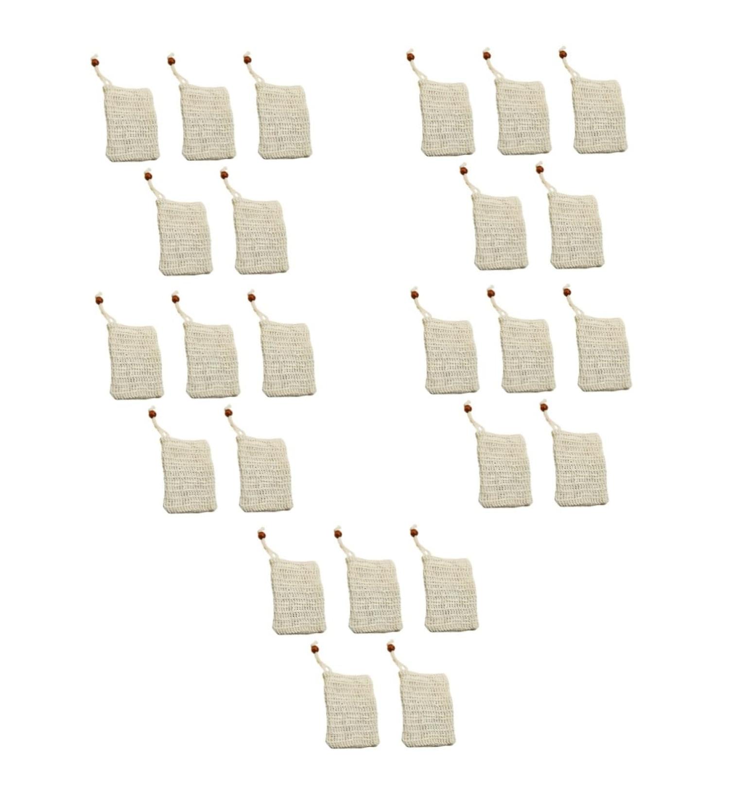 Healeved 25 Pcs Soap Bag Exfoliating Soap Pocket Mesh Soap Saver Pouch Soap Saver Pouch Bag Sisal Beige - Buy Online on GoSupps.com