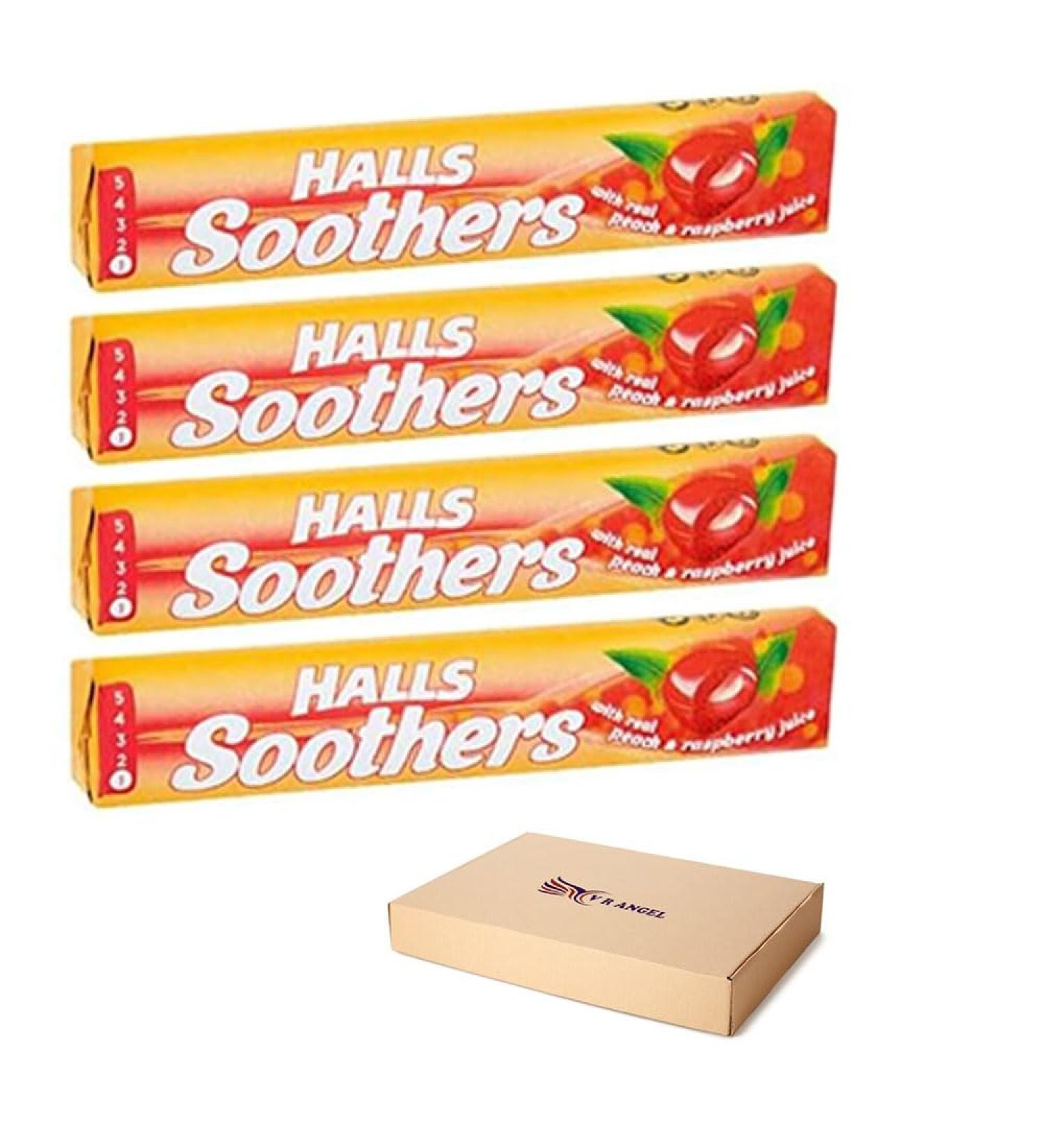 Halls Soothers 4 Peach & Raspberry Flavour 45g with Real Fruit Juice & Liquid Centre - VR Angel - Buy Online on GoSupps.com
