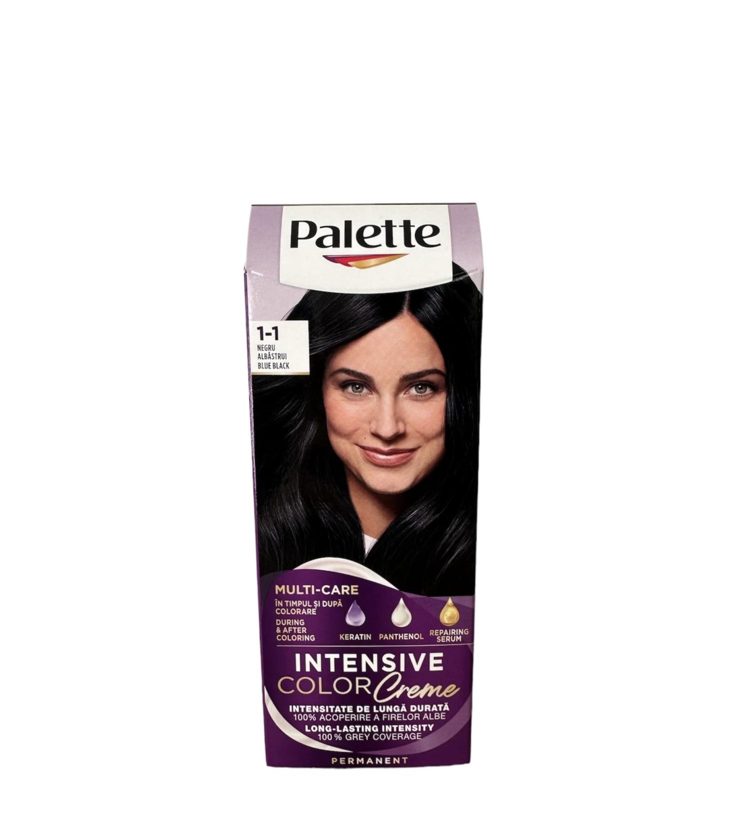 Permanent hair dye Palette Intensive Color Cream C1-Black Blue - Buy Online on GoSupps.com