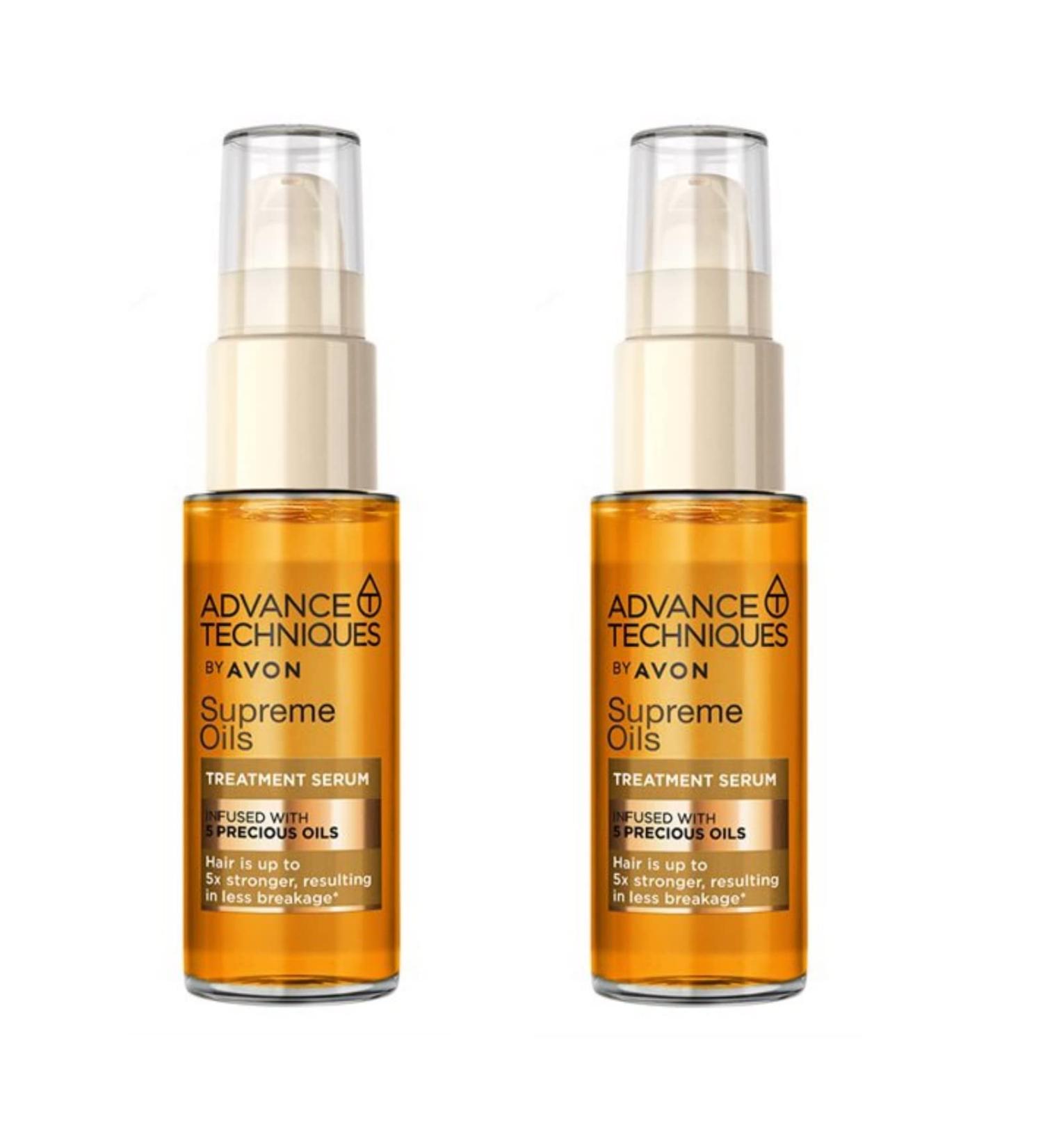 Avon Advance Techniques Supreme Oils Treatment Serum - 2x30ml Nourishing Hair Serum with 5 Natural Oils - International Shipping Available - Buy Online on GoSupps.com