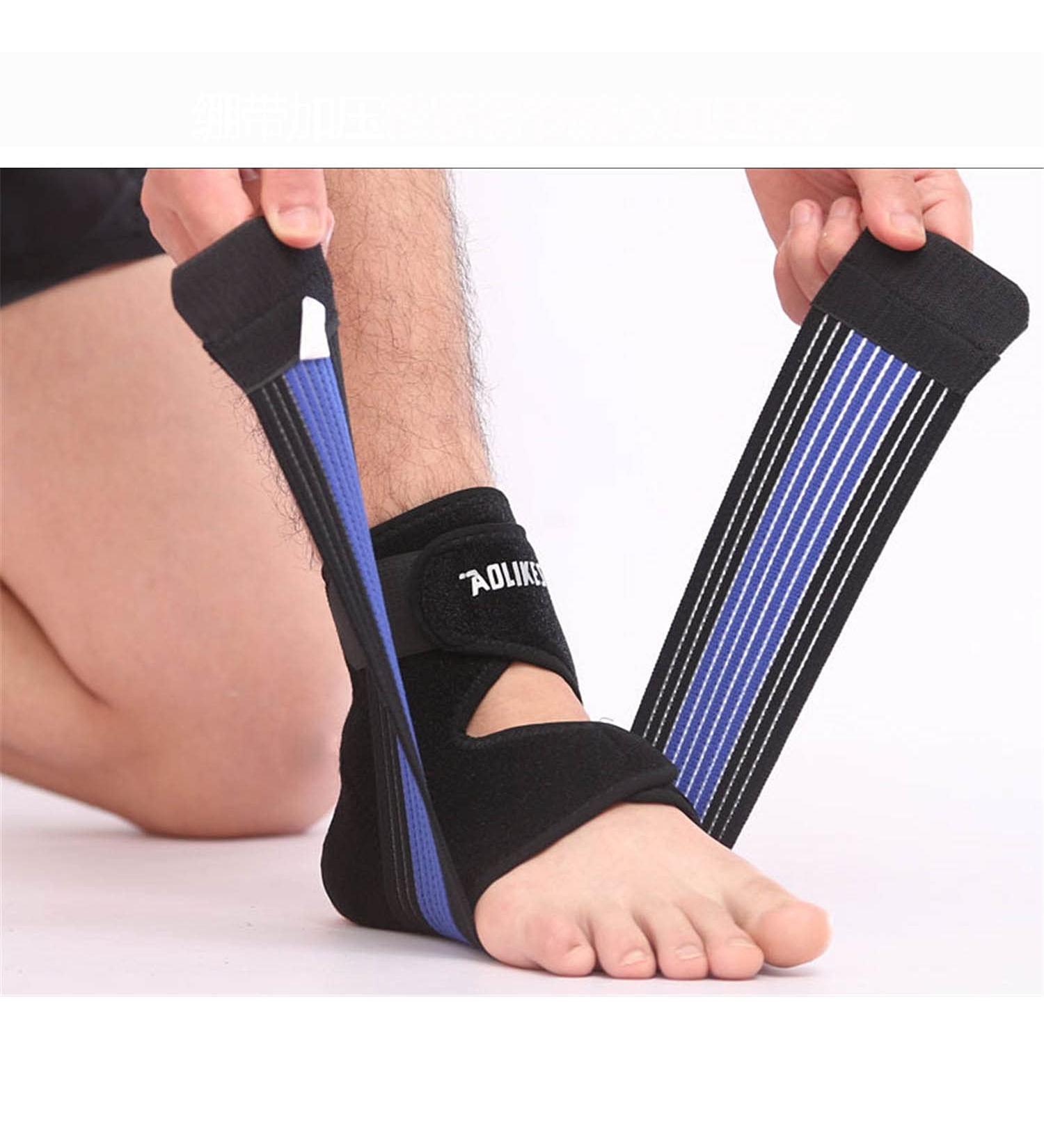 Ankle Brace for Sports & Heel Pain Relief - Breathable Arch Support with Adjustable Straps for Men & Women - Blue - Buy Online on GoSupps.com