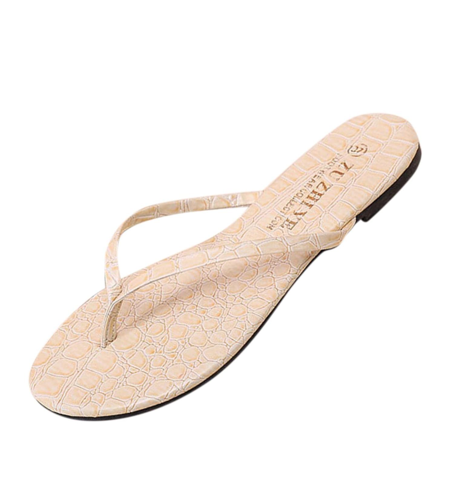 HSYHKDSY Women's Glitter Flat Sandals - Elegant Casual Flip-Flops for Summer Vacation | Size 6.5 UK - Buy Online on GoSupps.com