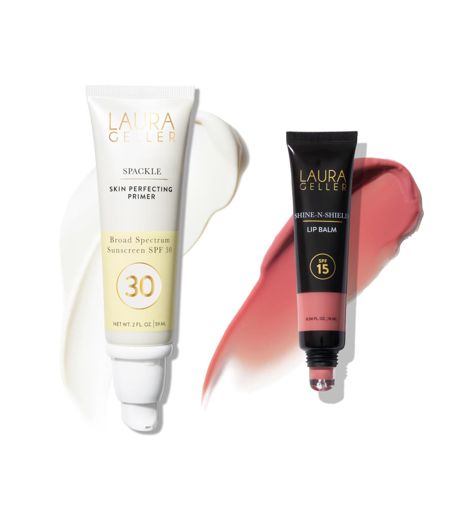 LAURA GELLER Spackle SPF 30 Primer + Shine-n-Shield SPF 15 Lip - Sunset Sands - Buy Online on GoSupps.com