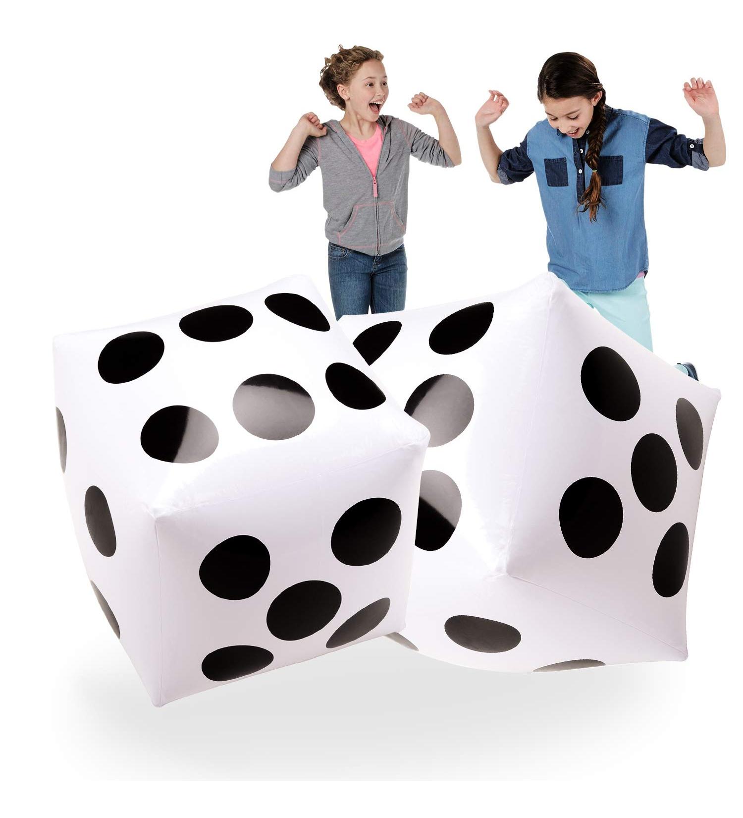 20 Jumbo Inflatable Dice 2 PCS - 20 Inch White and Black Giant Dice for Indoor/Outdoor Broad Game - Ludo/Pool Party - Novelty Place - Buy Online on GoSupps.com