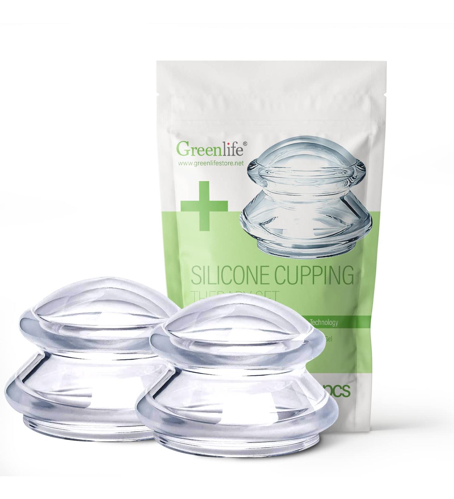 GreenLife Cupping Therapy Sets - Silicone Cups for Sore Muscles & Pain Relief | Large 2 Pack - Buy Online on GoSupps.com