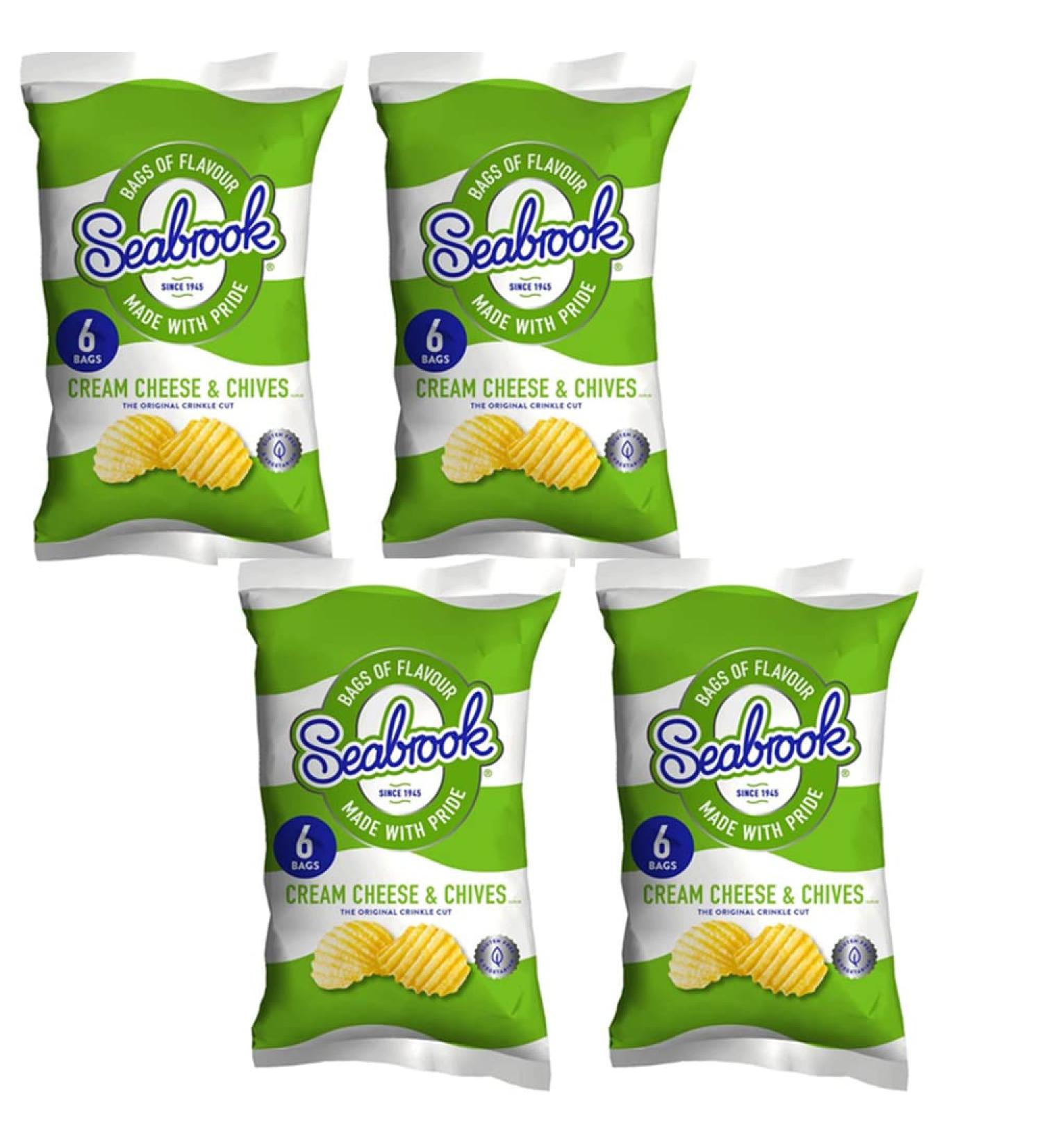 Various Flavor Crisps Chips 6 Pack x 25g (Cream Cheese & Chives 04 Packs(24 mini bags))