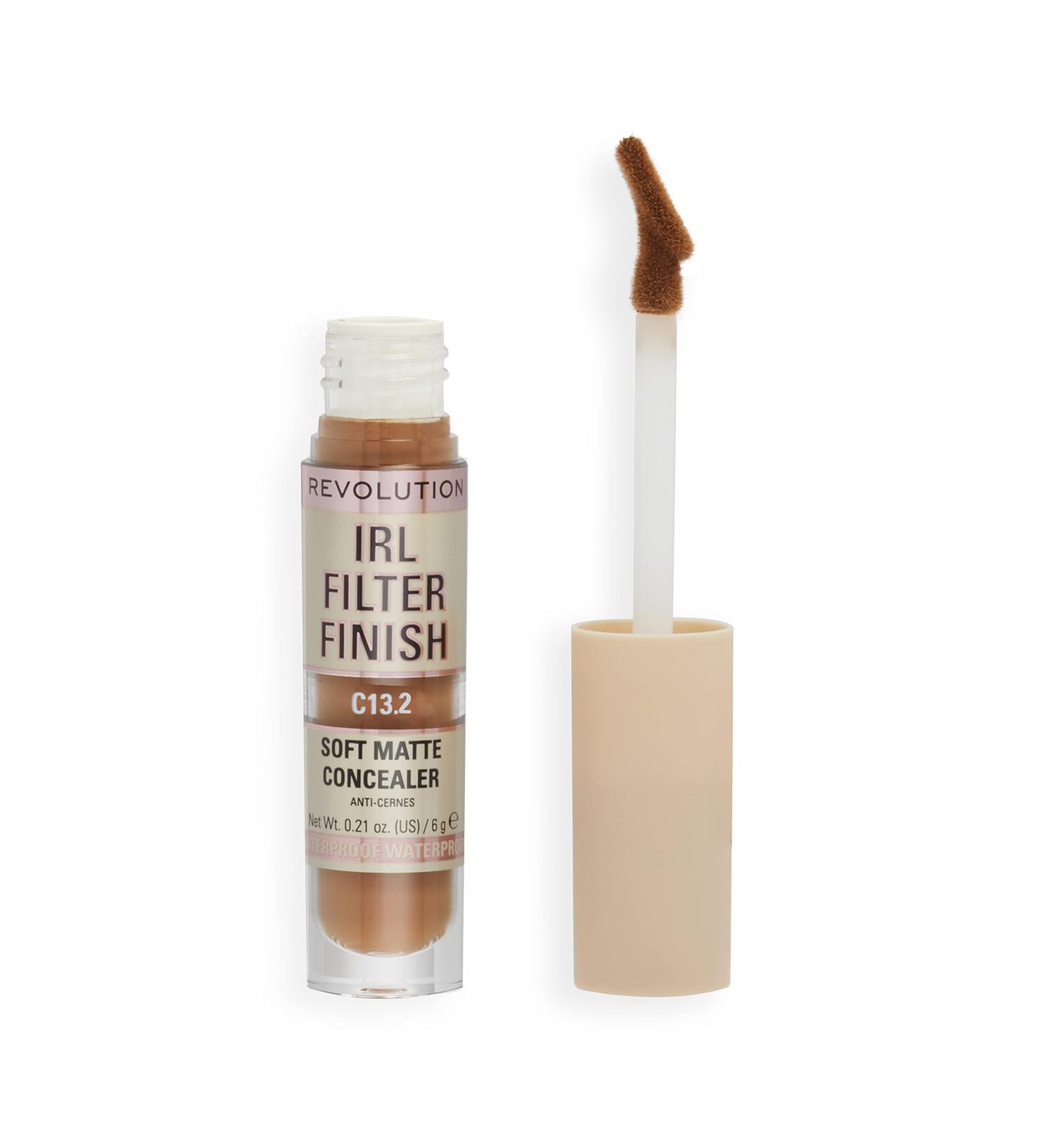 Makeup Revolution IRL Filter Finish Concealer C13.2 - Medium to Full Coverage, Matte Finish for Dark Skin Tones - 6g (Pack of 1) - Buy Online on GoSupps.com