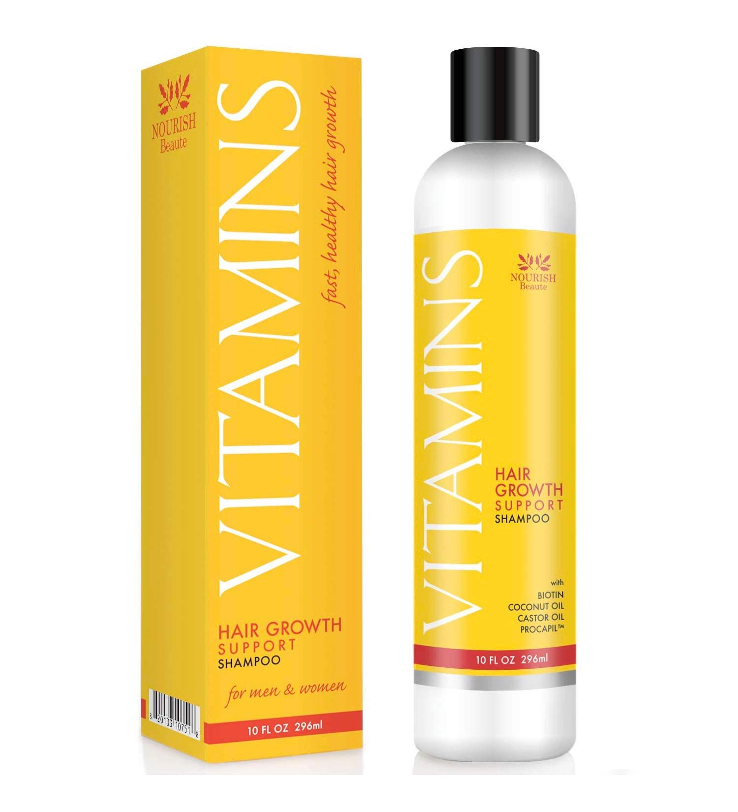 Nourish Beaute Hair Loss Vitamins Shampoo- Promotes Regrowth, Volume & Thickening with Biotin, DHT Blockers & Antioxidants- For Men and Women- 10oz - Buy Online on GoSupps.com
