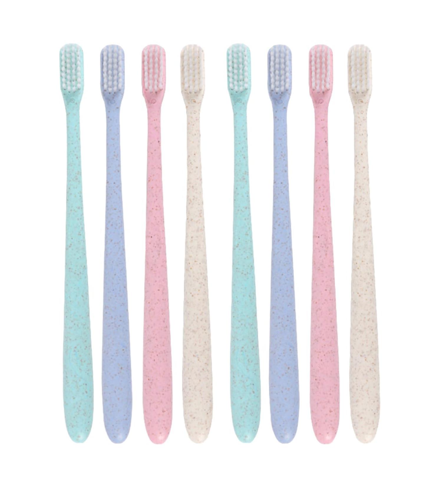 Shop Gleavi Vegan Organic Toothbrushes - 2 Boxes of 8 Soft Bristle Hanging Brushes for Travel & Teeth Care - Buy Online on GoSupps.com