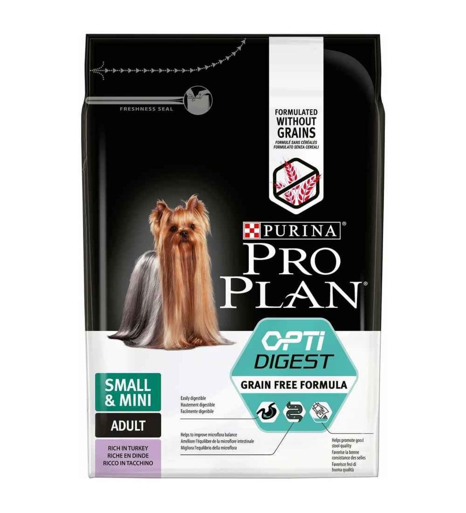 PURINA PRO PLAN | Small & Mini Adult 1+ | Sensitive Digestion | Rich in Turkey | Dry Food | Dog | 2.5kg Bag - Buy Online on GoSupps.com
