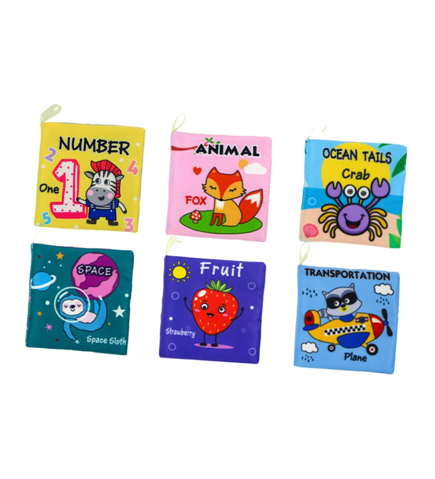 Abaodam 6-Piece Early Education Fabric Books for Kids - Portable Vegetable Recognition Learning Toys - Interactive Children's Educational Books - Buy Online on GoSupps.com