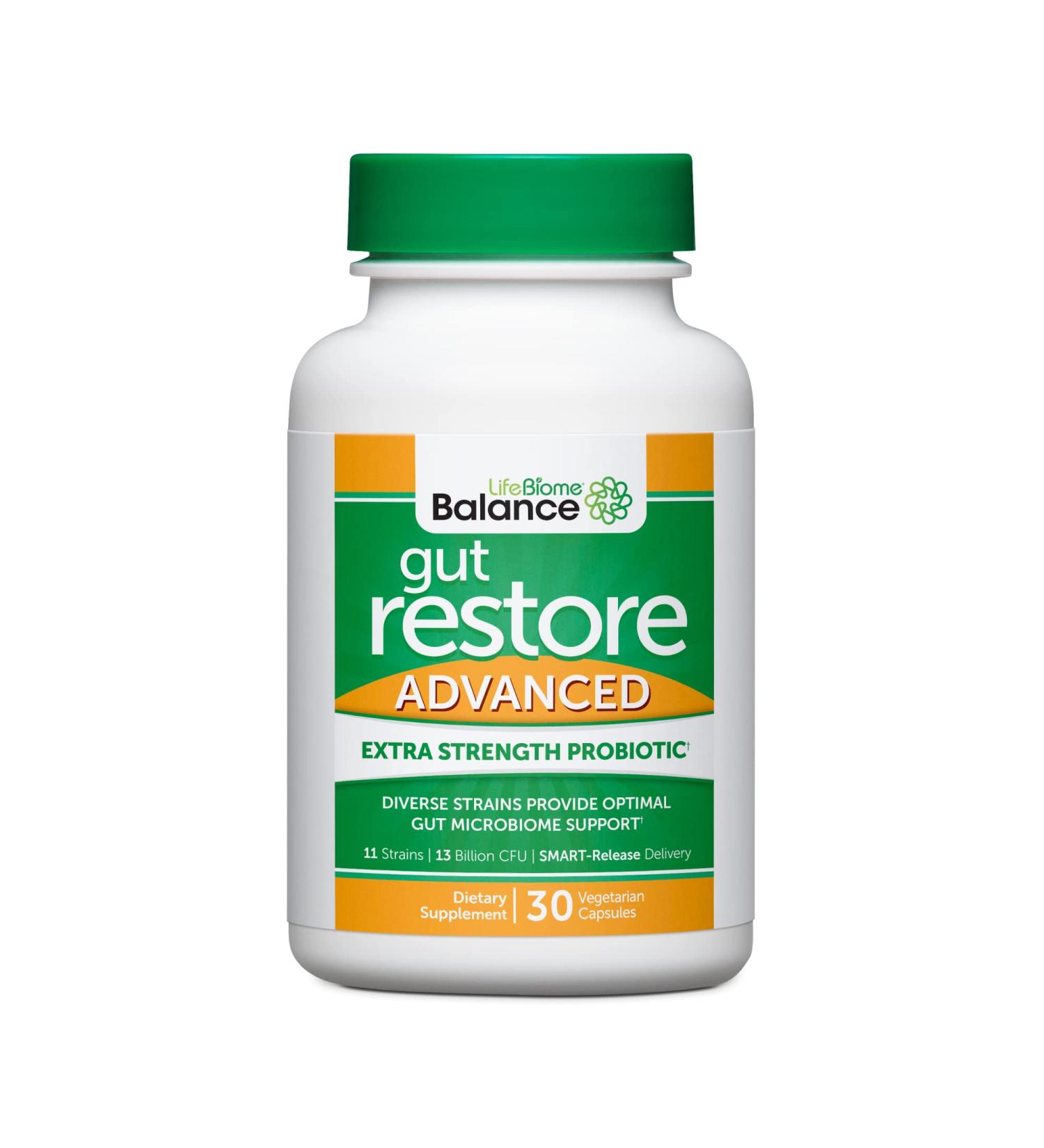Dr. Drew Sinatra s LifeBiome Gut Restore Advanced Maximum Strength Microbiome Probiotic with Fermented Botanicals 11 Multi Strains 30 Once-Daily Capsules Vegetarian Soy- Dairy- and Gluten Free - Buy Online on GoSupps.com