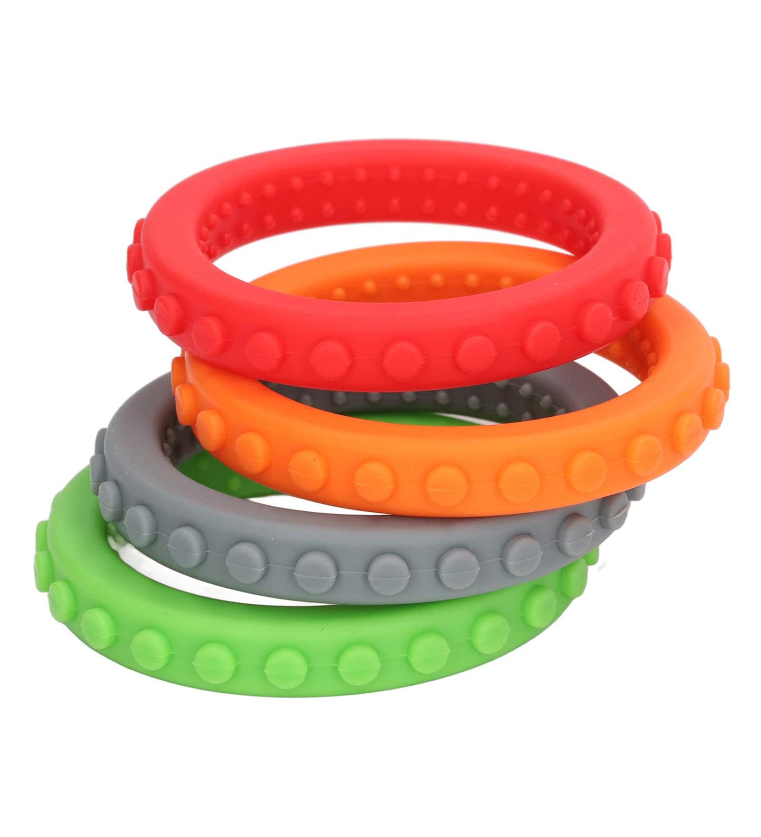 Buy Baby Bite Ring Toys | Silicone Bite Bracelets for Gum Relief | Coolable & Heat-Resistant Finger Skill Toys - Buy Online on GoSupps.com