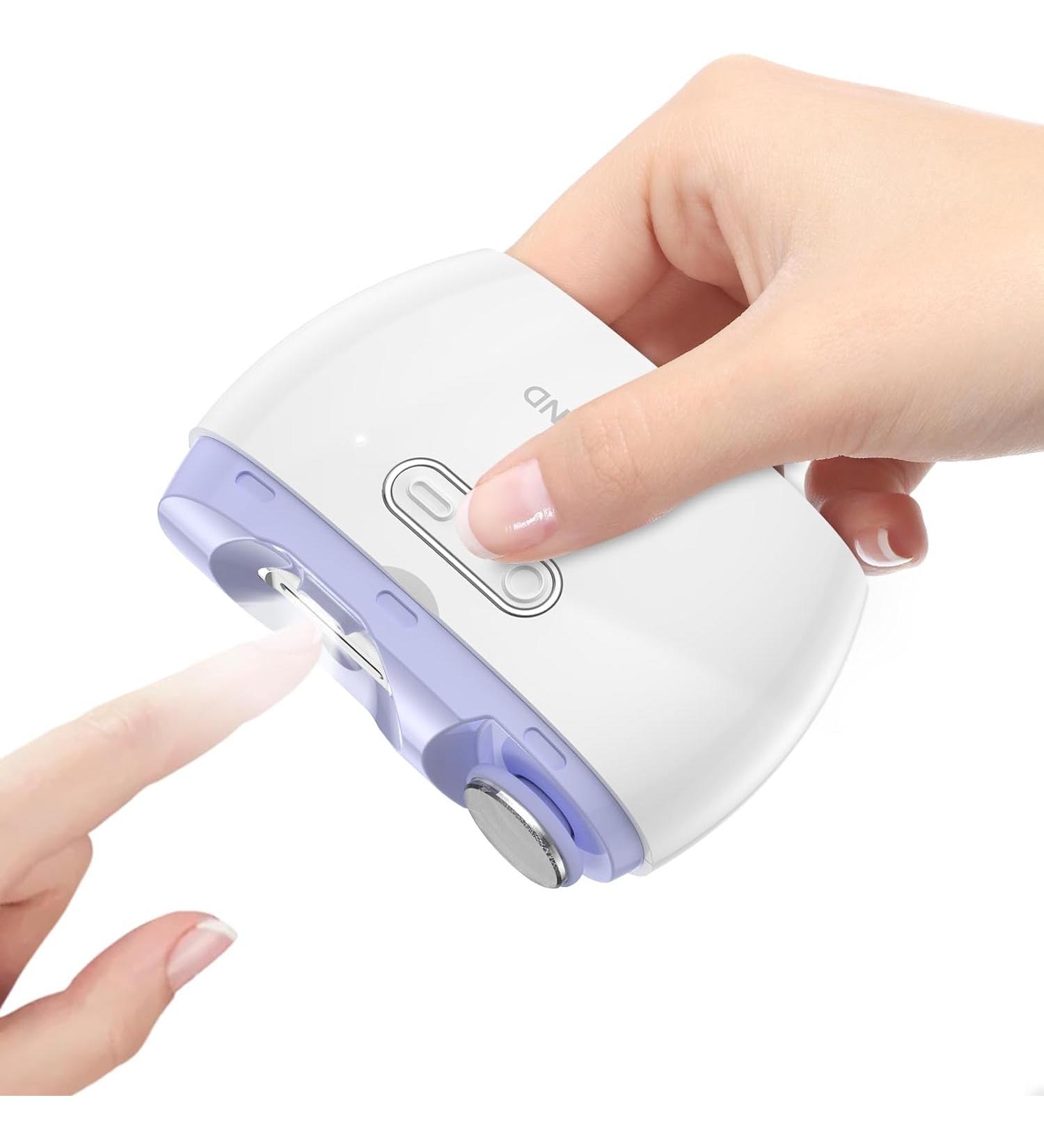 Electric Automatic Nail Clippers Portable Nail File No Noise Nail Scraps Storage Nail Blanking Sanding and Polish 2 in 1 Easy Operation LED Light Nail Trimmer Cutter for Kids Elderly - Buy Online on GoSupps.com