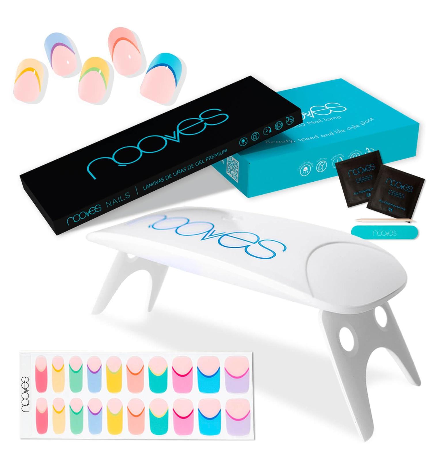 Nail Art Pre-Cured Gel Nail Sheets + Portable UV/LED Nail Drying Lamp 8w|Semi Cured Gel Nail Strips|Semi-Permanent Gel Nail Stickers|Gel Nail Stickers|Gel Nail Stickers Macaron - Buy Online on GoSupps.com
