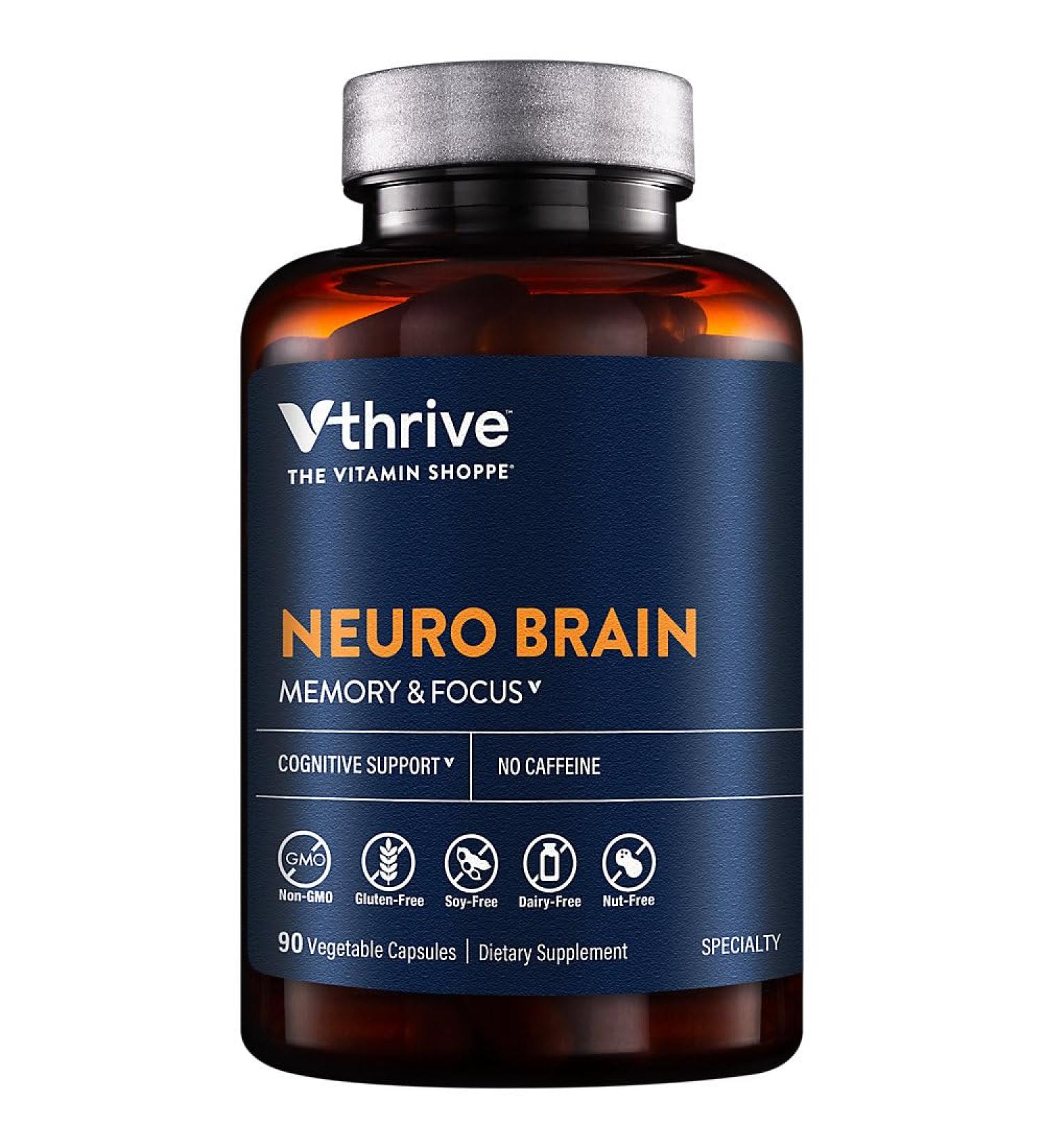 Neuro Brain Health to Support Memory Focus & Cognitive Support a" Caffeine-Free (90 Vegetable Capsules)
