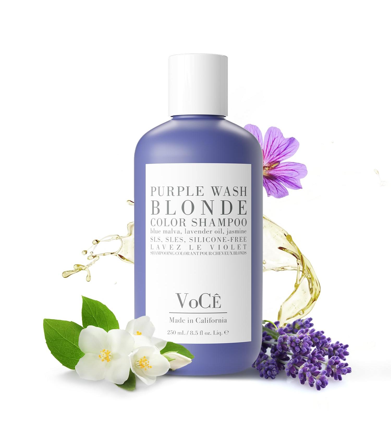 VoC Haircare Natural Purple Shampoo - Anti-Brass Shine Enhancing Vegan for Blonde & Gray Hair | Non-Toxic | 8.5 oz - Buy Online on GoSupps.com