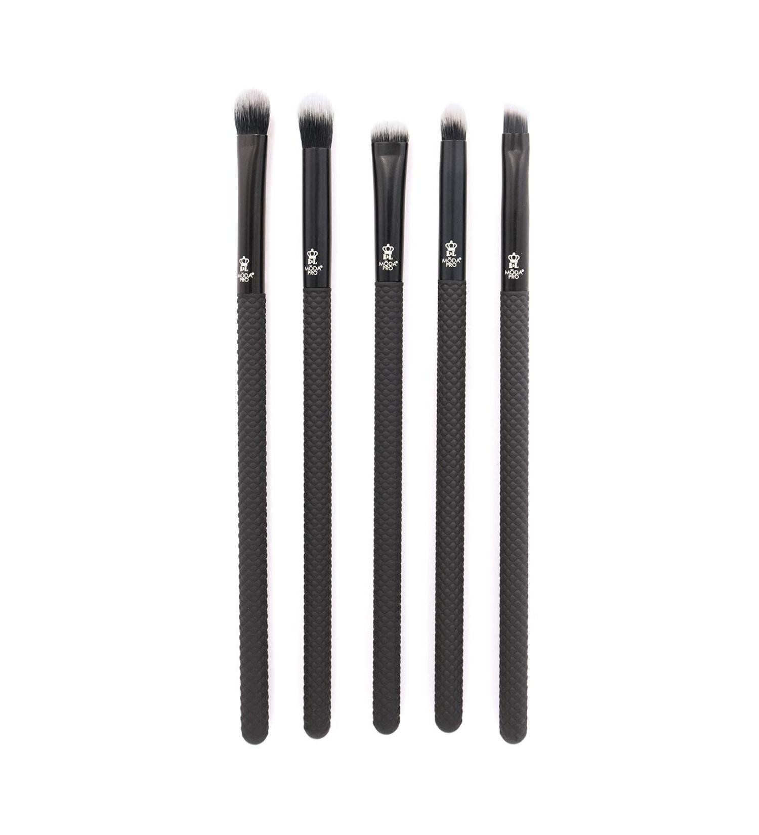 Buy MODA Pro 5pc Deluxe Eye Makeup Brush Kit - Shader Crease Detail Smudger & Liner Brushes (Black) - International Shipping Available - Buy Online on GoSupps.com