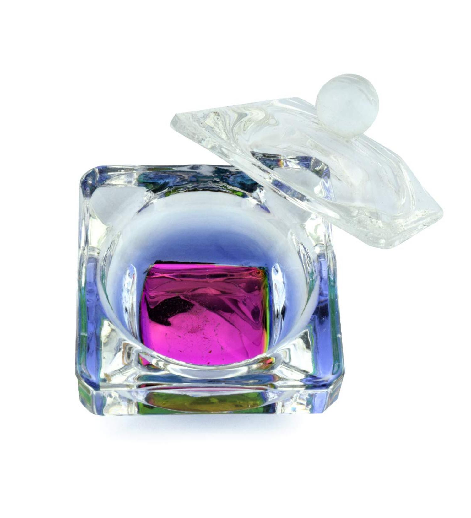 1 pc Rainbow Glass Crystal Acrylic Liquid Holder Dish Dappen Dish Glass Cup with Lid Bowl for Acrylic Powder Monomer Nail Tool HJ-NAPB019 (Square Shape) HJ-NAPB019-Square - Buy Online on GoSupps.com