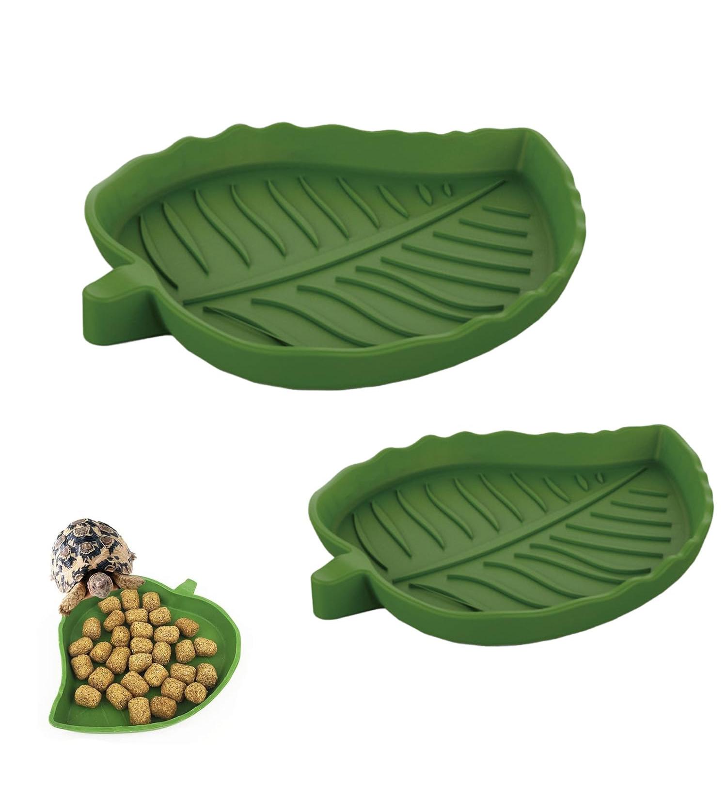 ZEACCT 2 Pieces Food Water Bowl Plate Reptile Food Water Bowl Tortoise Feeding Plate Tortoise Pet Breeding Tray Turtle Food Plate for Tortoise Corn Snake Crawl Pet Drinking and Eating - Buy Online on GoSupps.com