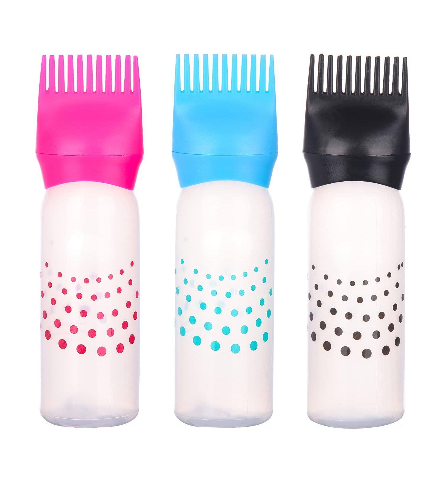 UNVOJL 3 Pack Hair Dye Bottle Root Comb Applicator Bottle Polka Dots Applicator Bottles Hair Dyeing Bottles for Salon - Buy Online on GoSupps.com
